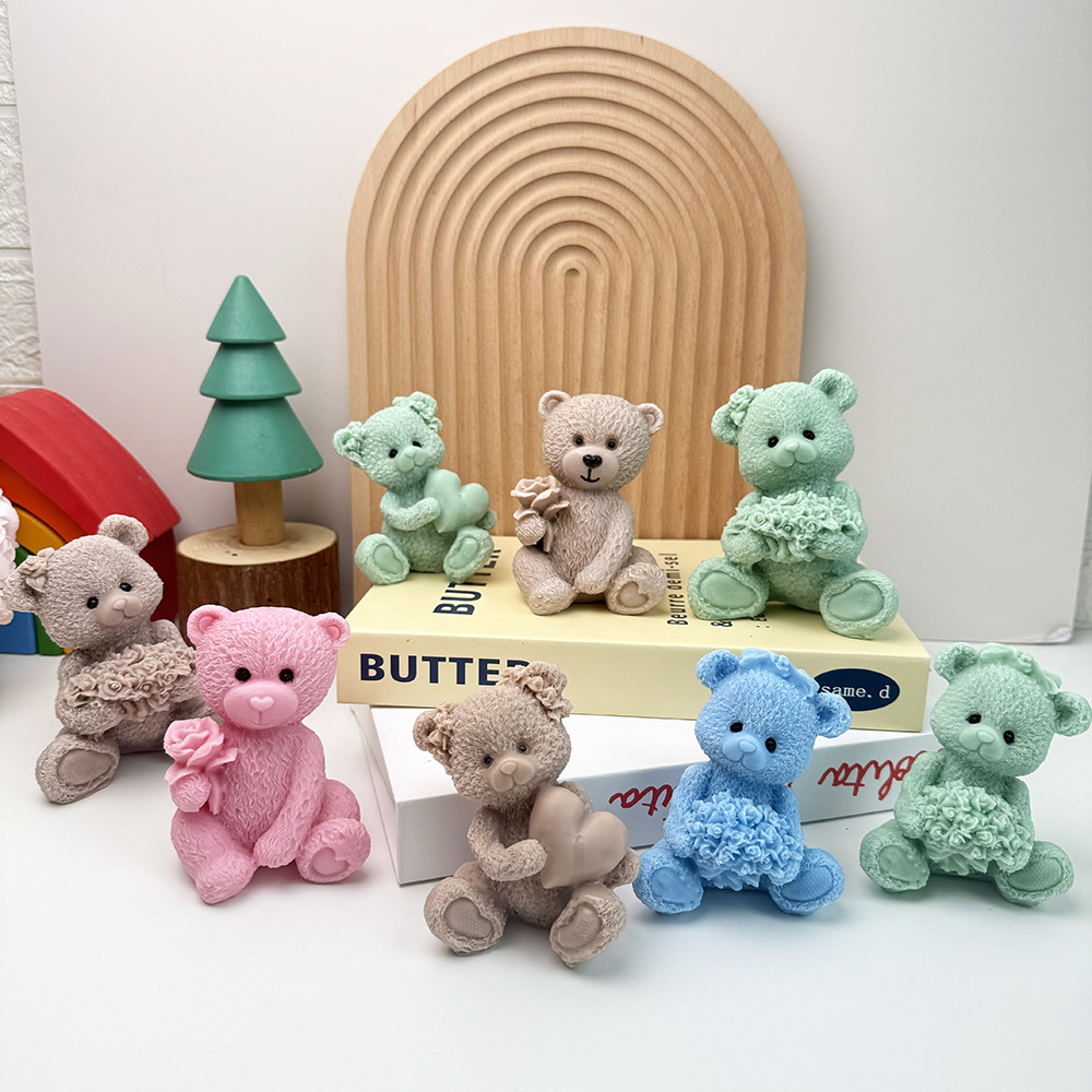 Silicone Bear Mold and Craft Set – Silicone Mold for Candle, Soap, Resin | bksiliconestudto