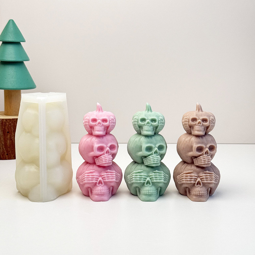 Skull - Stack Silicone Mold (9257) – Silicone Mold for Candle, Soap, Resin | bksiliconestudto