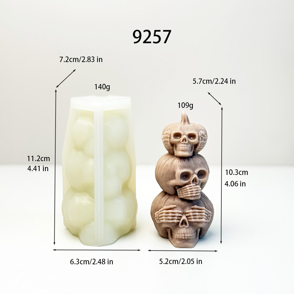 Skull - Stack Silicone Mold (9257) – Silicone Mold for Candle, Soap, Resin | bksiliconestudto