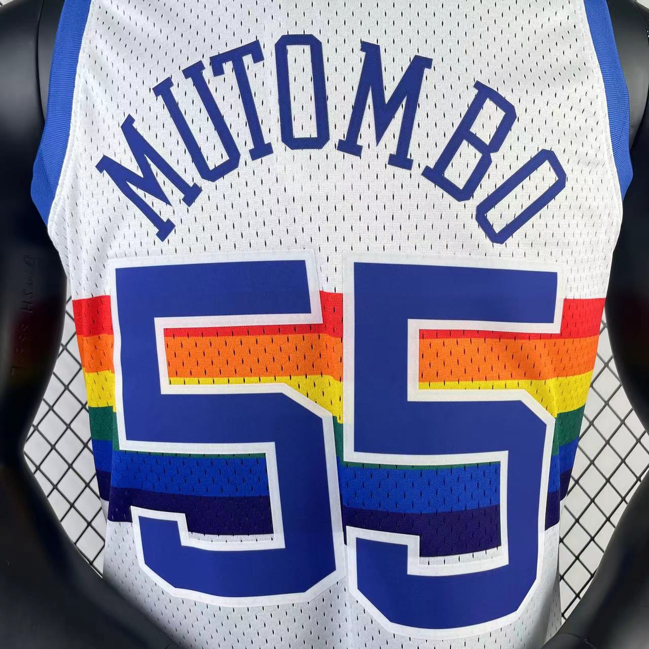 MN Heat Press Retro: Denver Nuggets 1991/92 White No.55 Mutombo