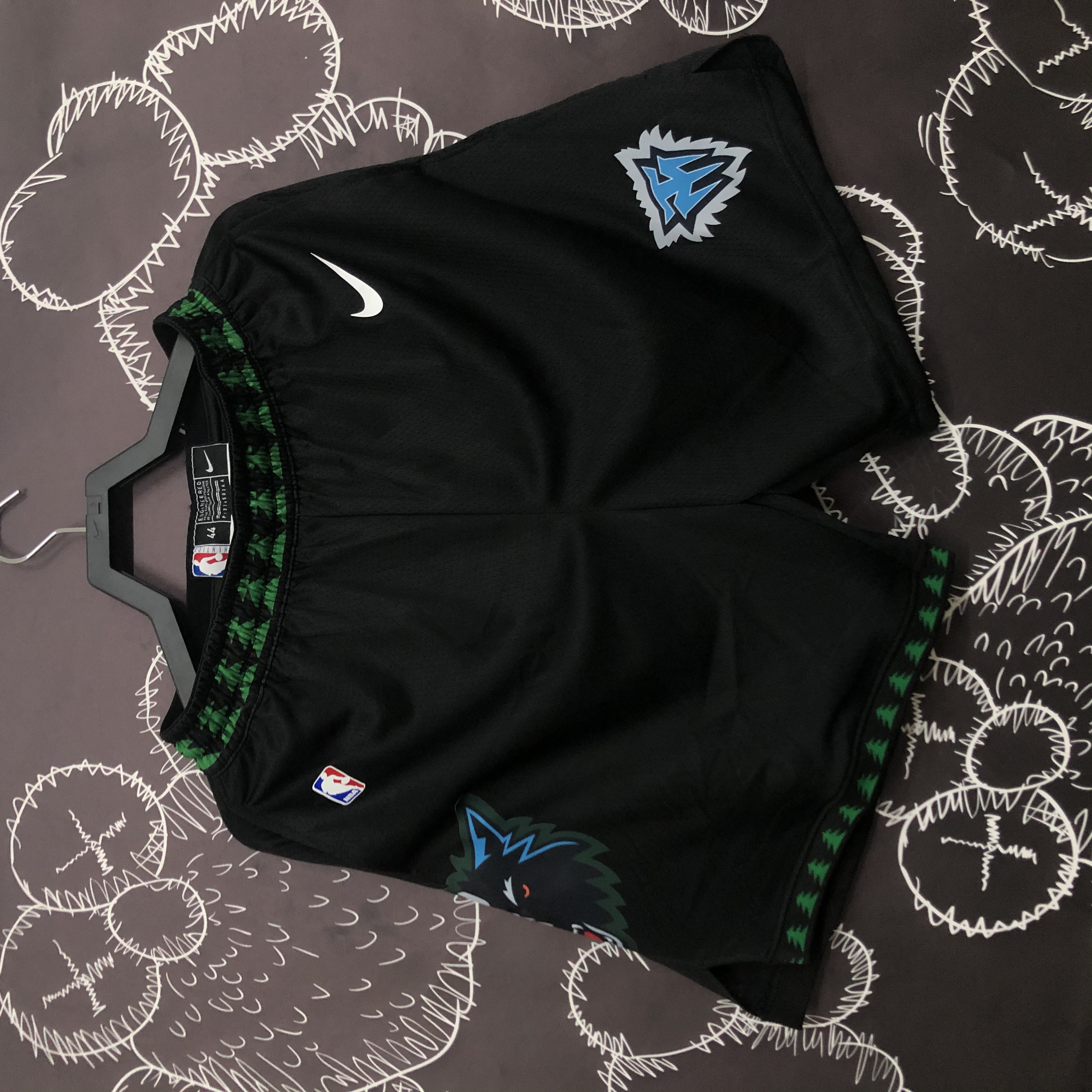 18 Season MINNESOTA TIMBERWOLVES BLACK SHORTS