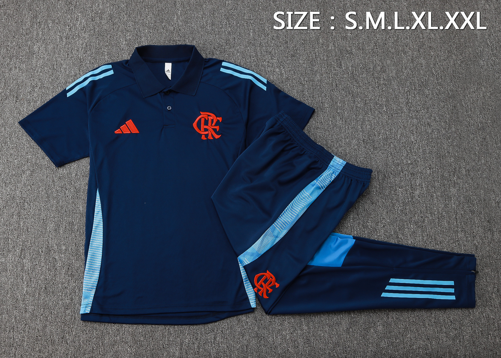 24-25 Flamengo Short Sleeves  Long Pants Training Suit C1146