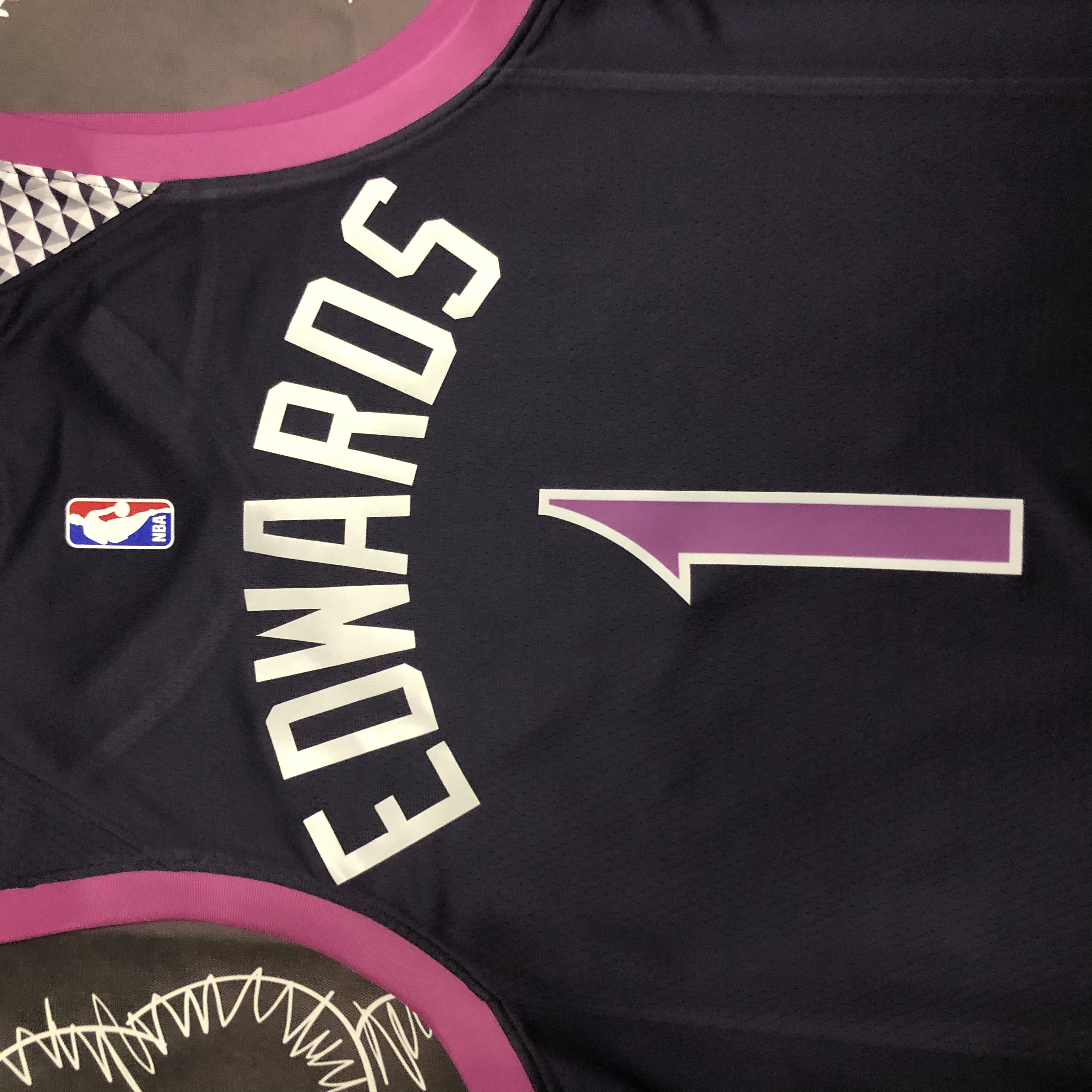 MINNESOTA TIMBERWOLVES PURPLE/ BLACK  NO.1 EDWARDS