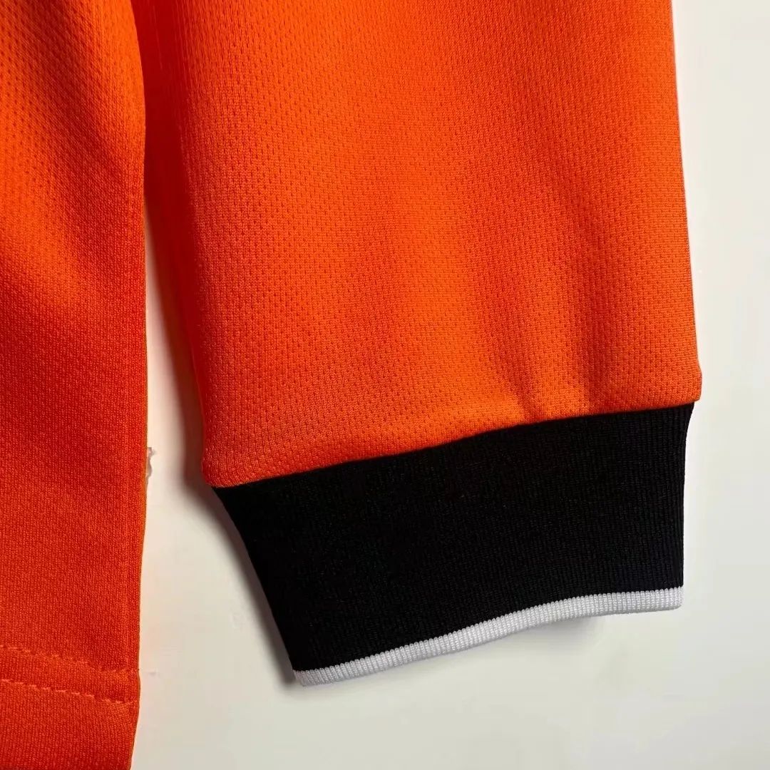 Retro  Netherlands 1998 Home Long Sleeves Orange