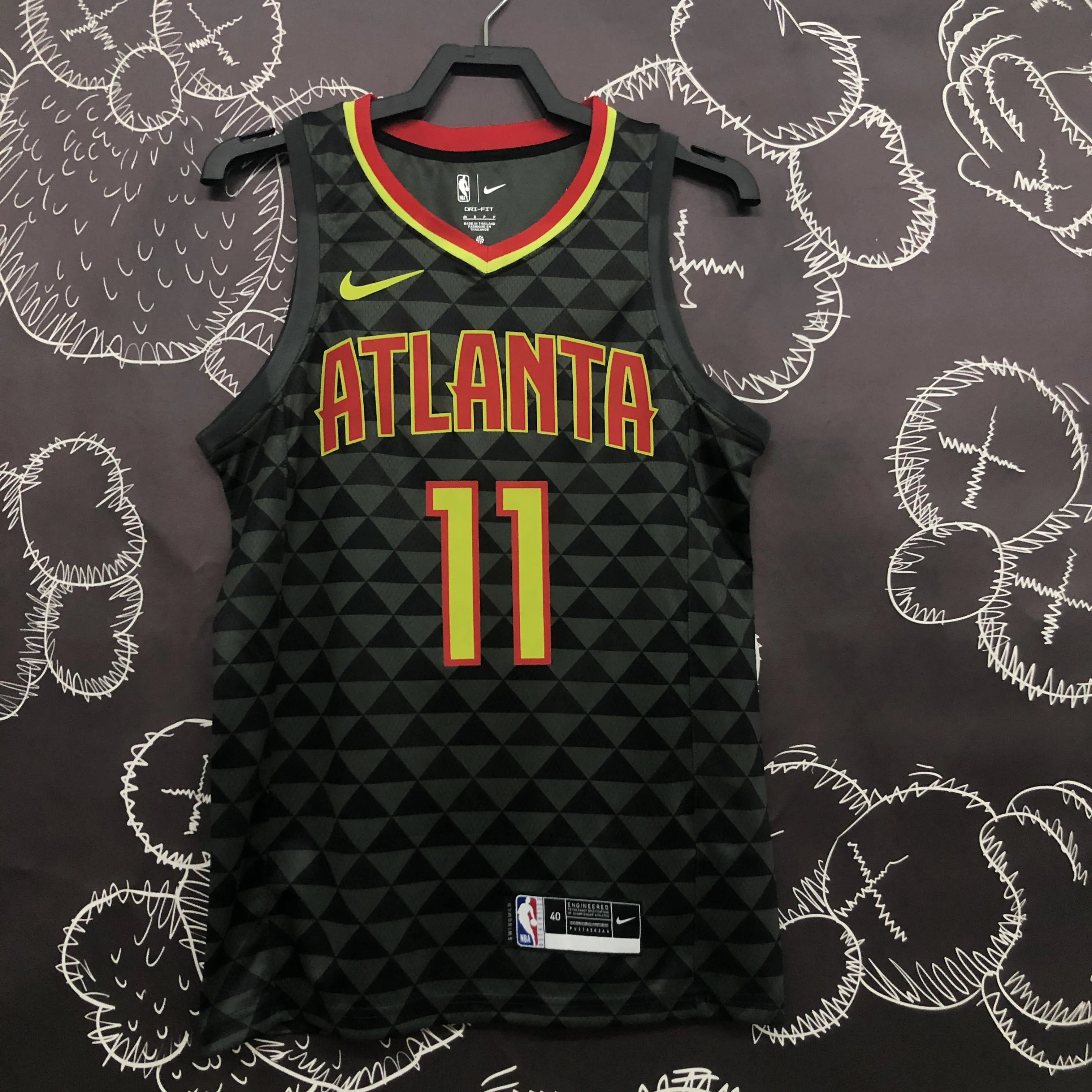 Atlanta Hawks Black Square  #11 Young