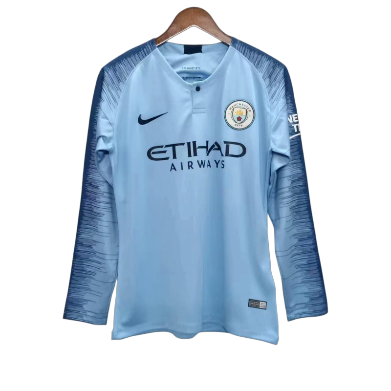 Retro Manchester City 18/19 Home Long Sleeves