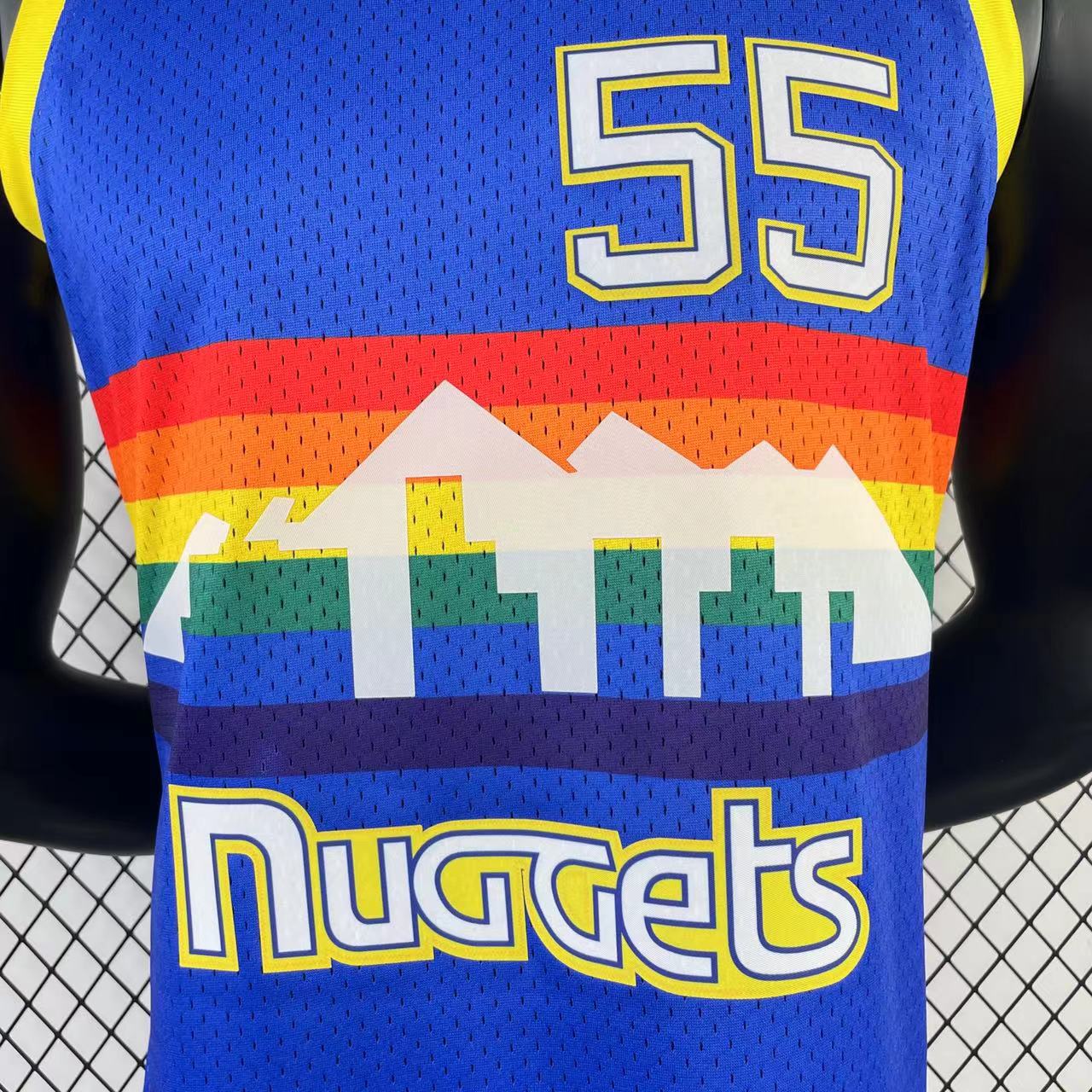 MN Heat Press Retro: Denver Nuggets 1991/92 Blue No.55 Mutombo
