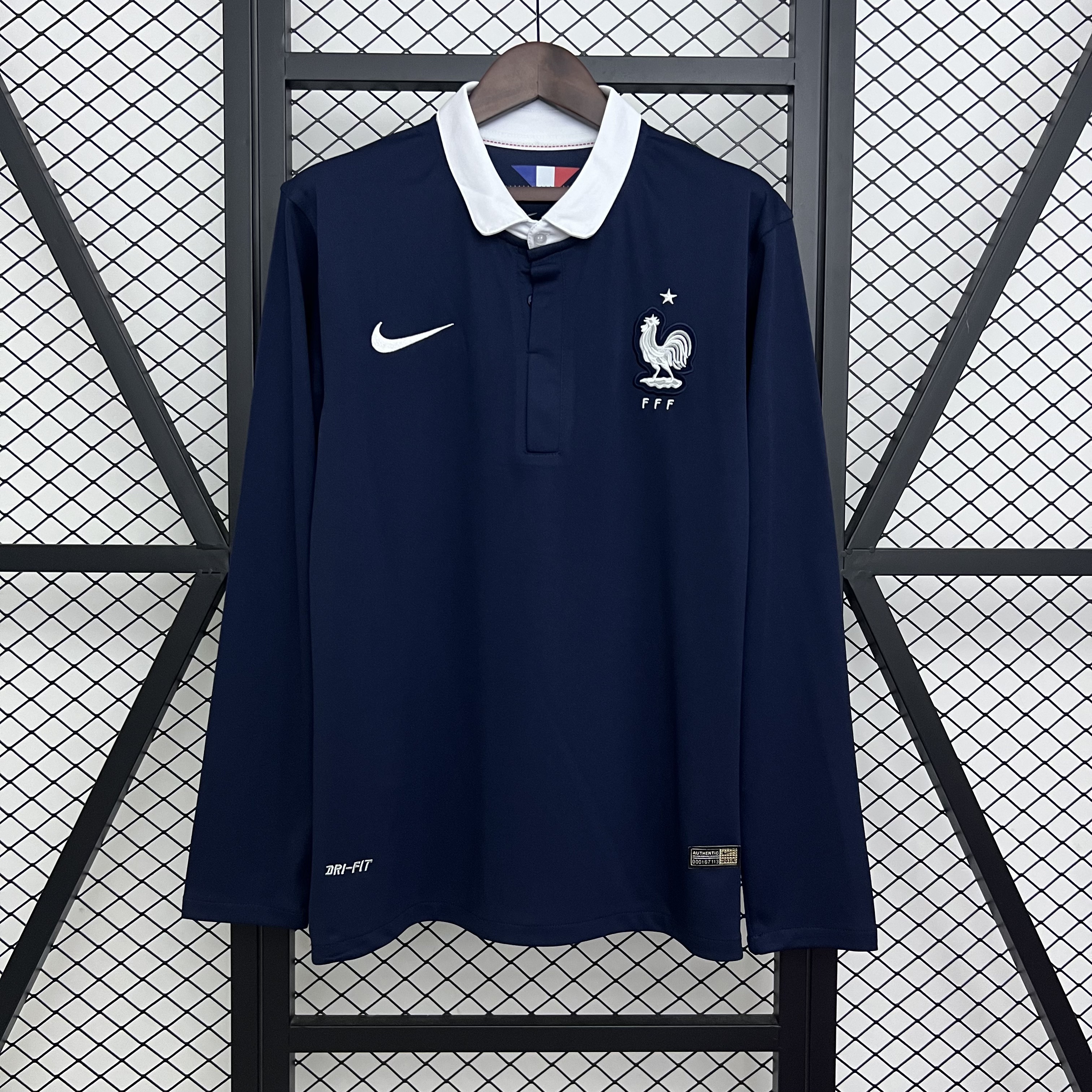 Retro France 2014 Home Kit Long Sleeves S-XXL