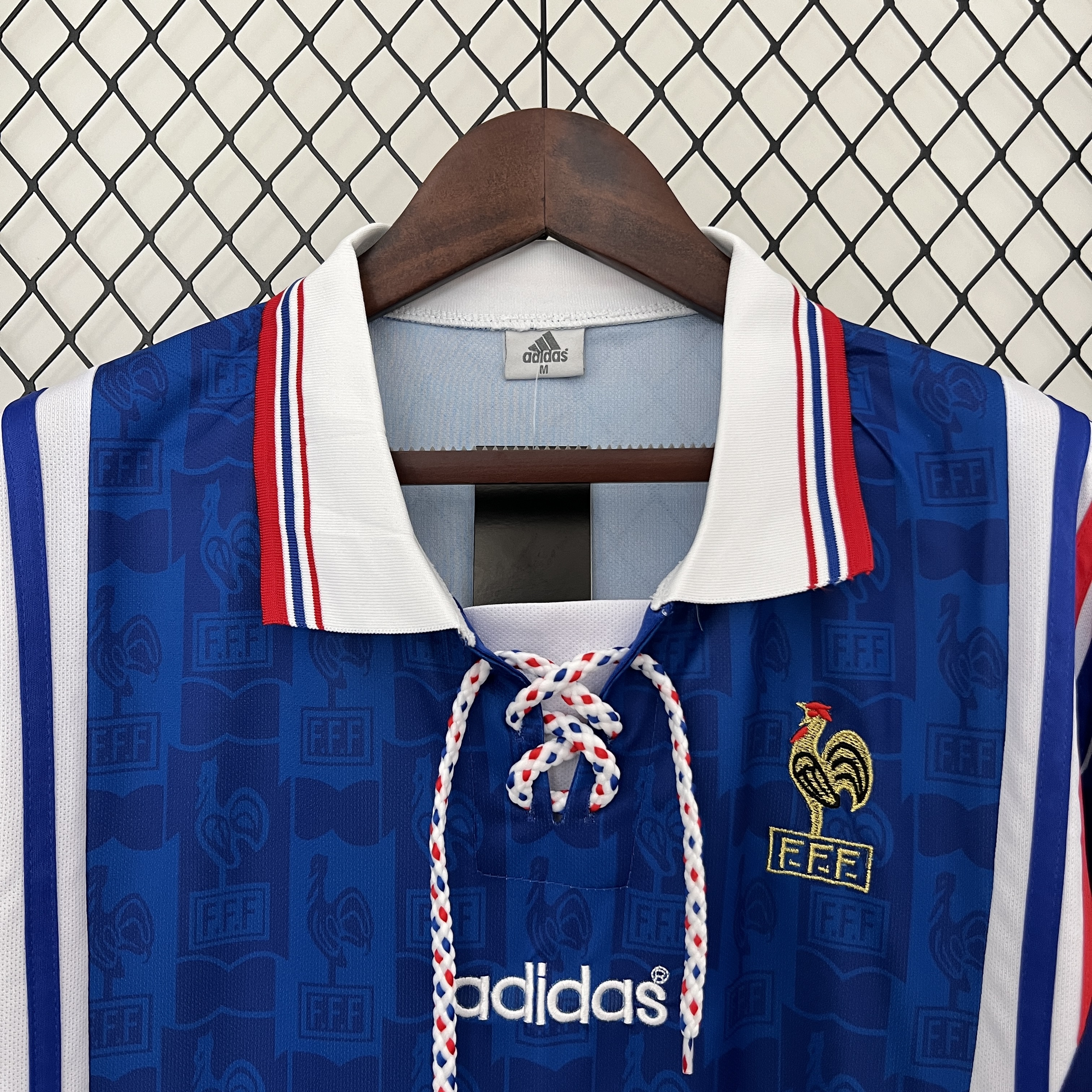 Retro  France 1996 Home Blue with patches