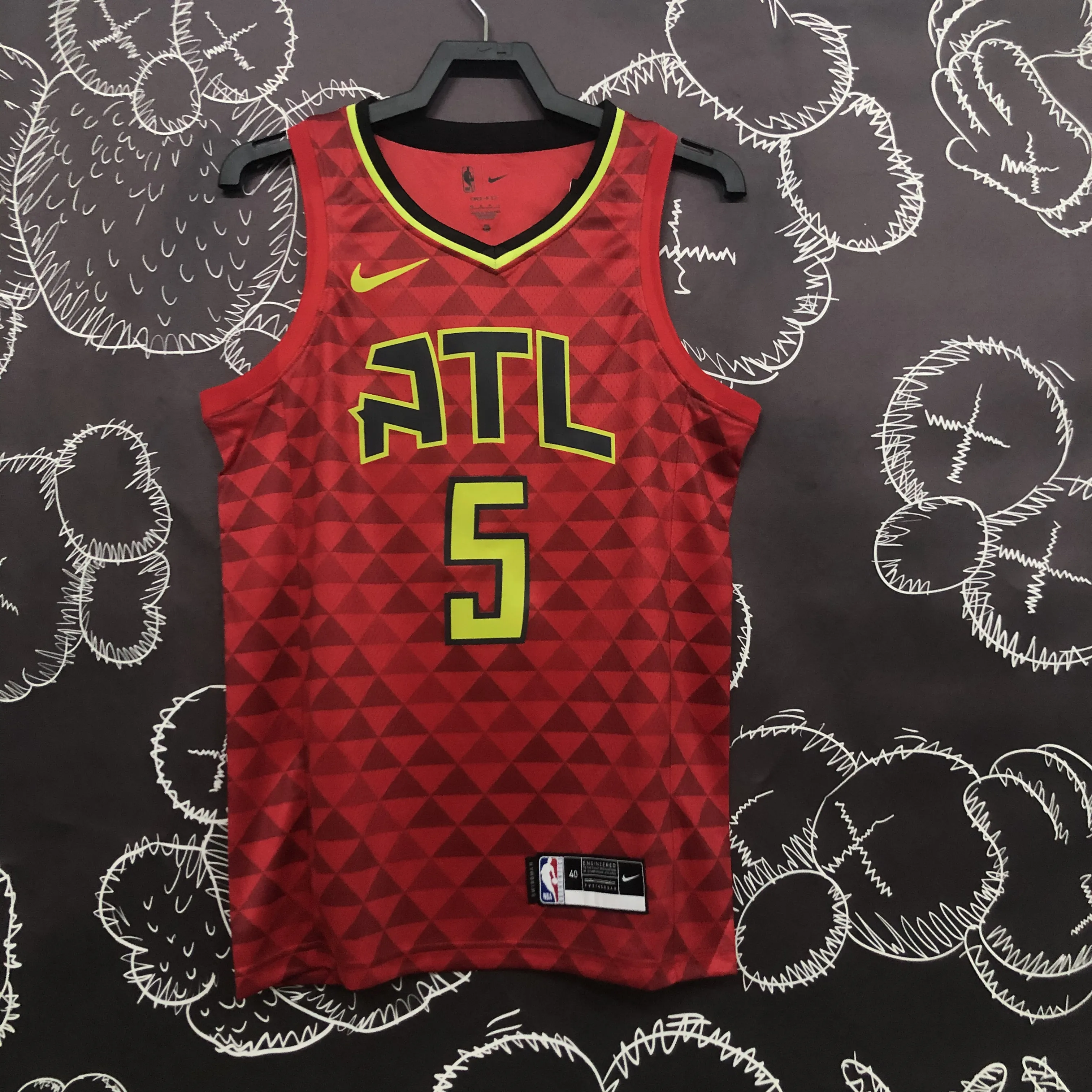 Atlanta Hawks Red Square  #5 Murray