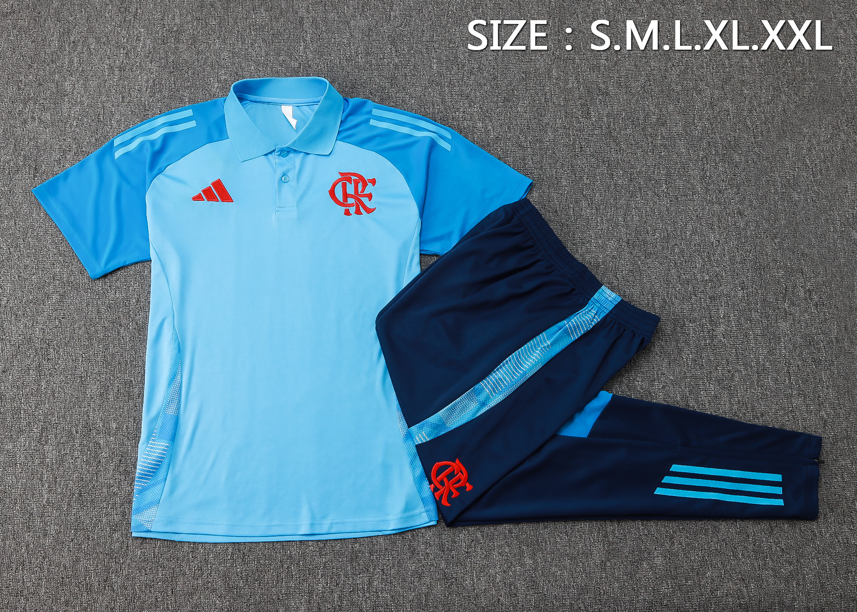 24-25 Flamengo Short Sleeves  Long Pants Training Suit C1145