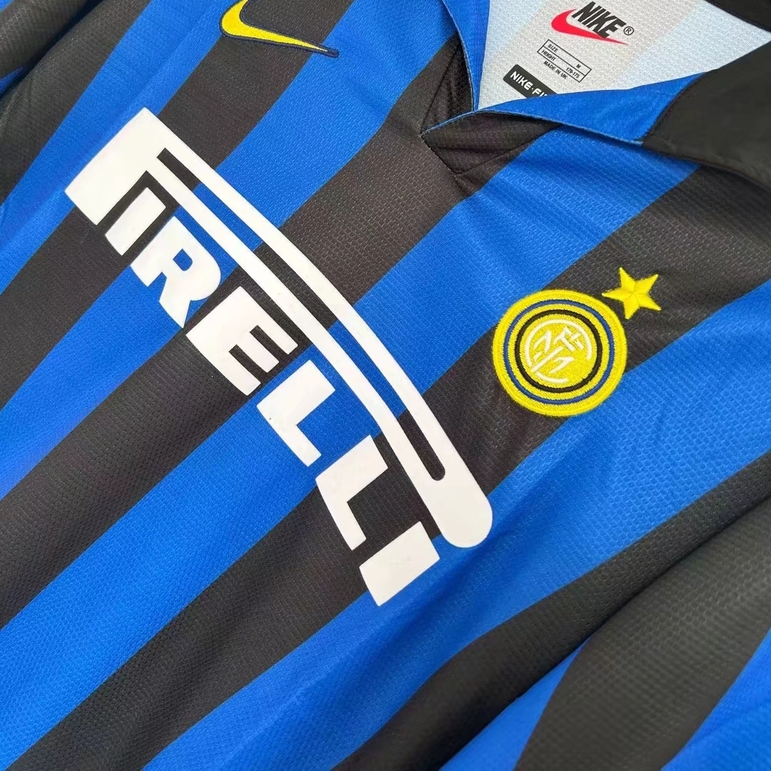 Retro  Inter Milan 1998/99 Home Long Sleeves Blue/Black