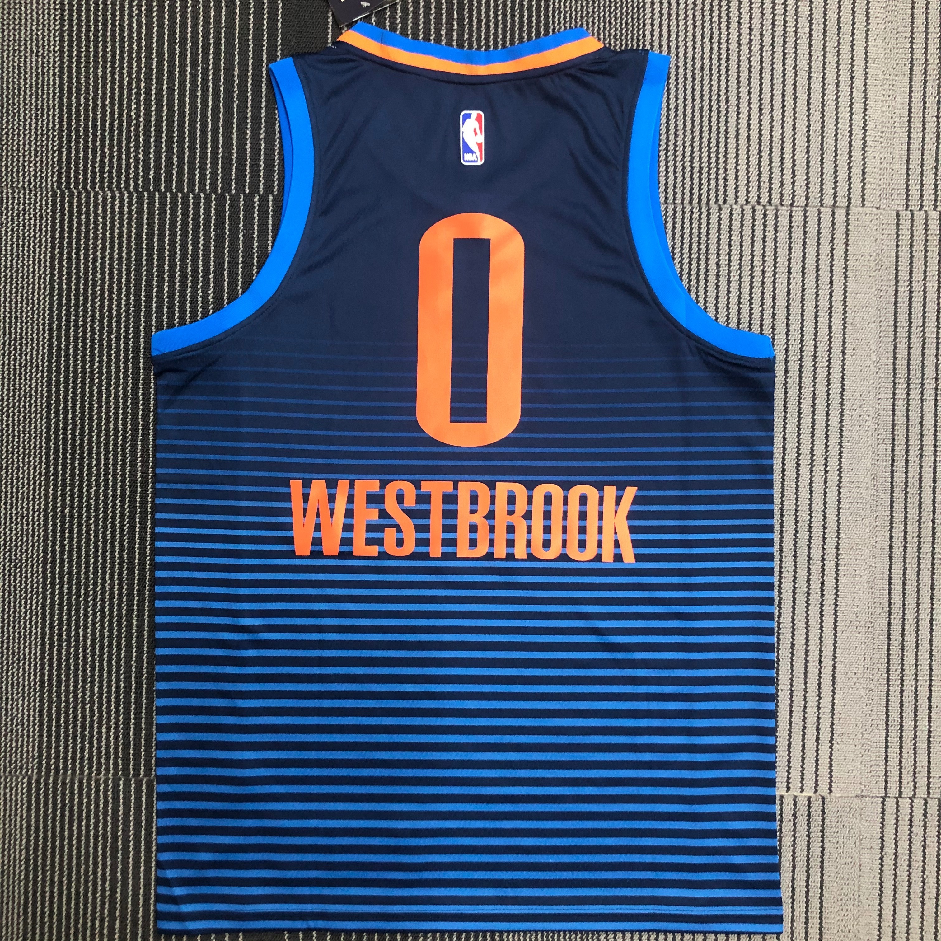 Oklahoma City Thunder Blue STRIPE  No.0 Westbrook