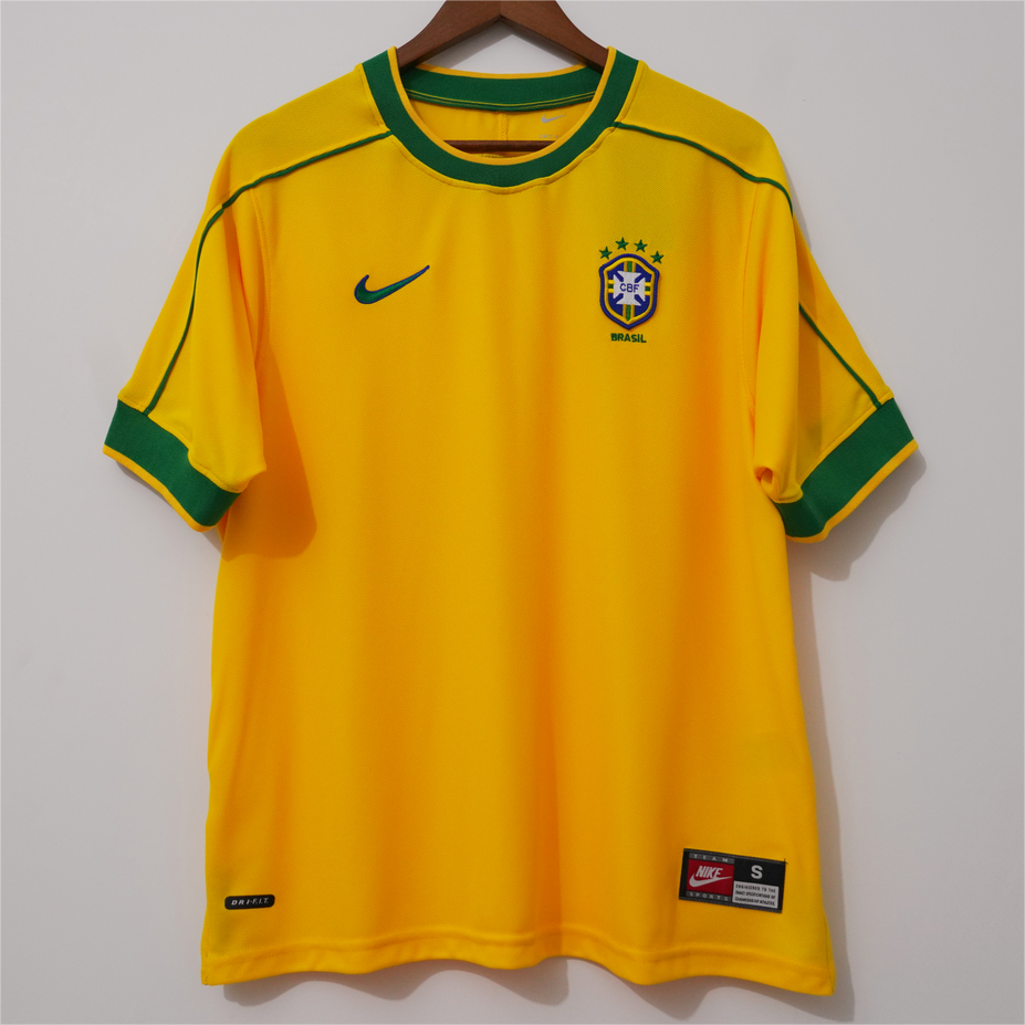 Retro Brazil 1998 Home Kit S-4XL