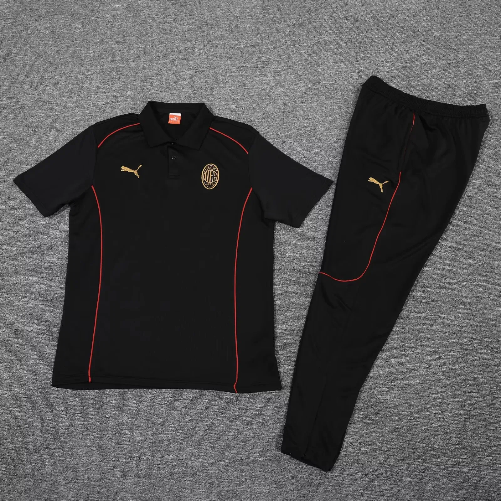 AC Milan Short Sleeves Long Pants Black