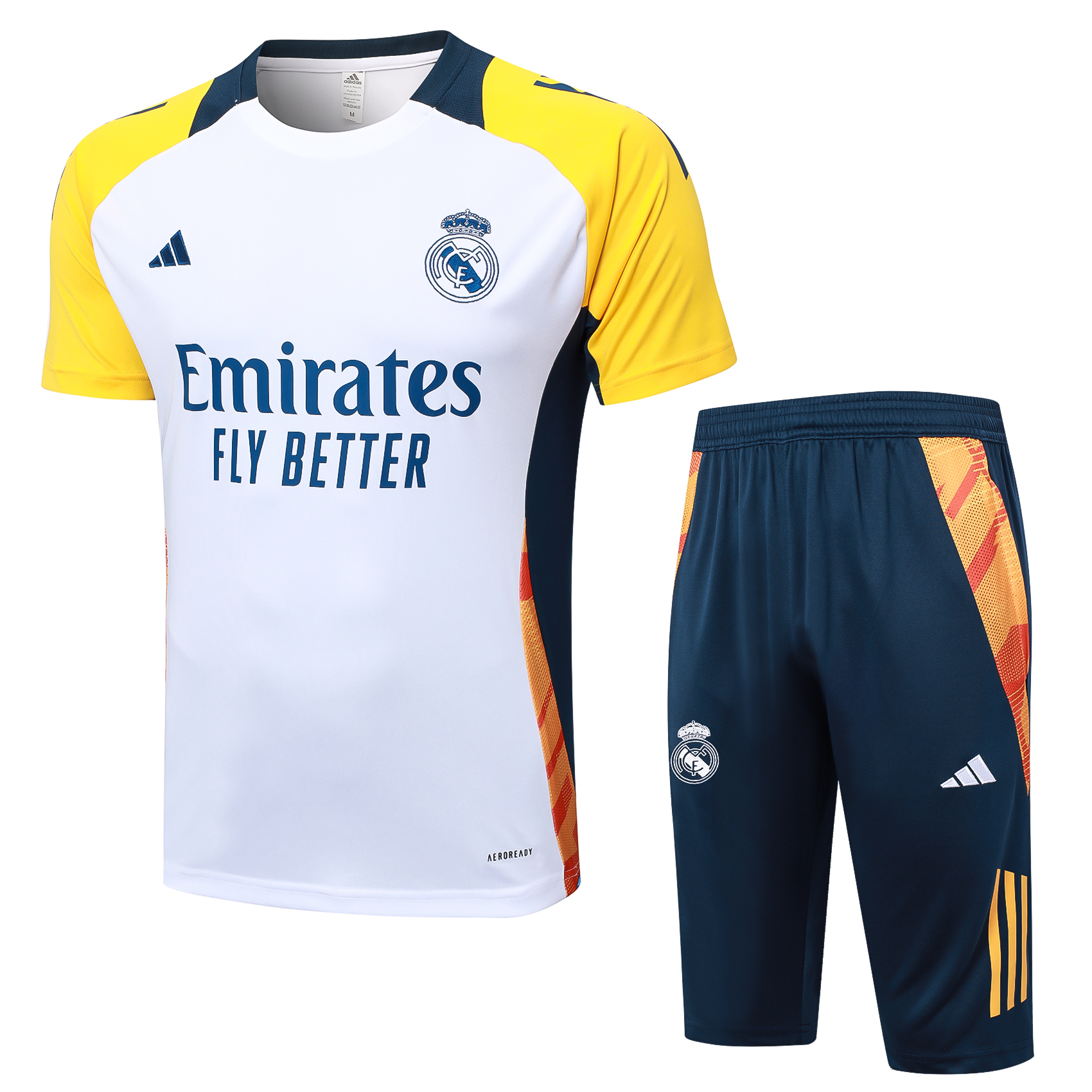 Real Mαdrid 2425 short sleeve white training shirt (with cropped trousers)