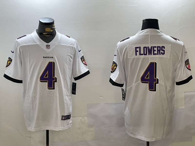 Baltimore Ravens #4 White