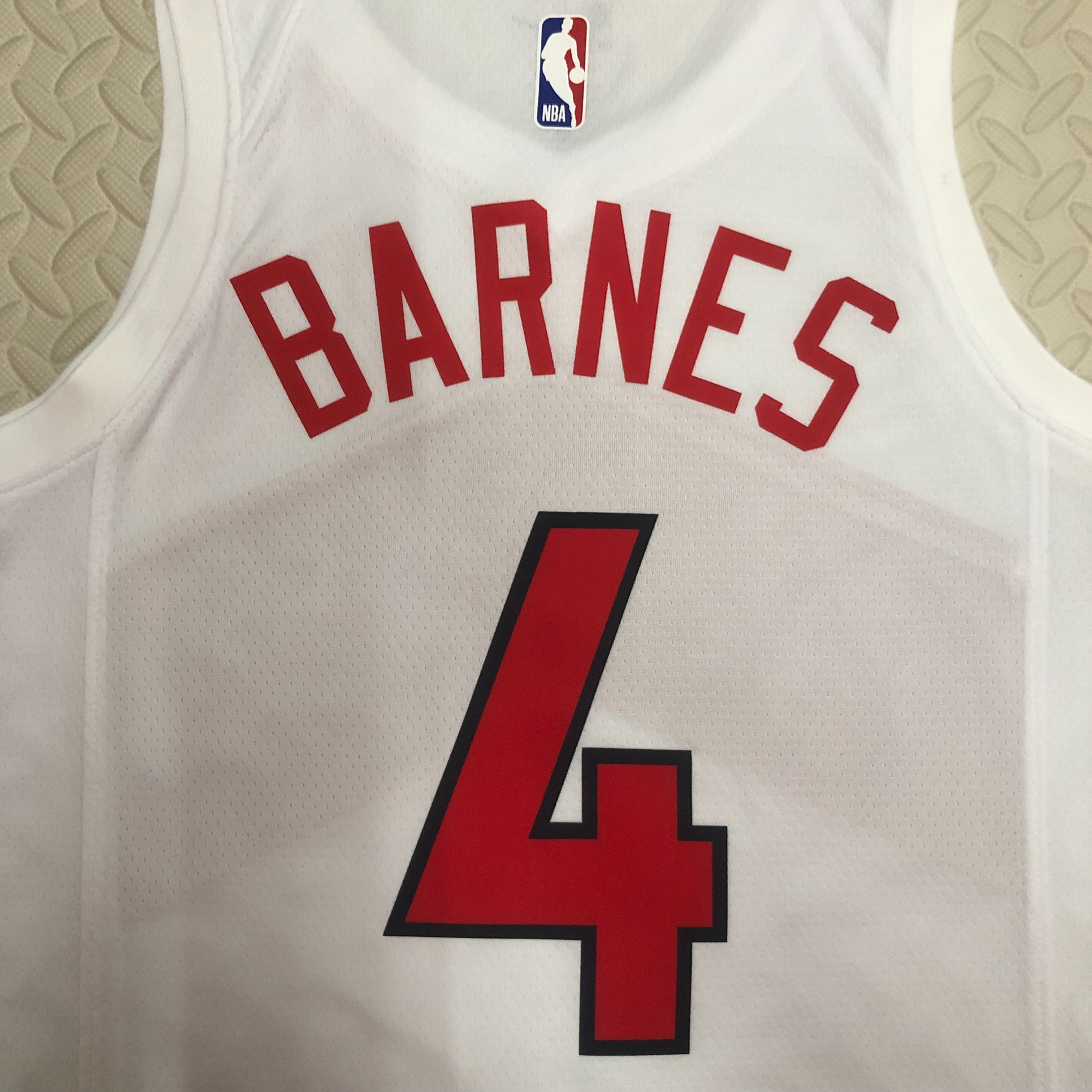 23 Season Toronto Raptors Home White  No.4 Barnes