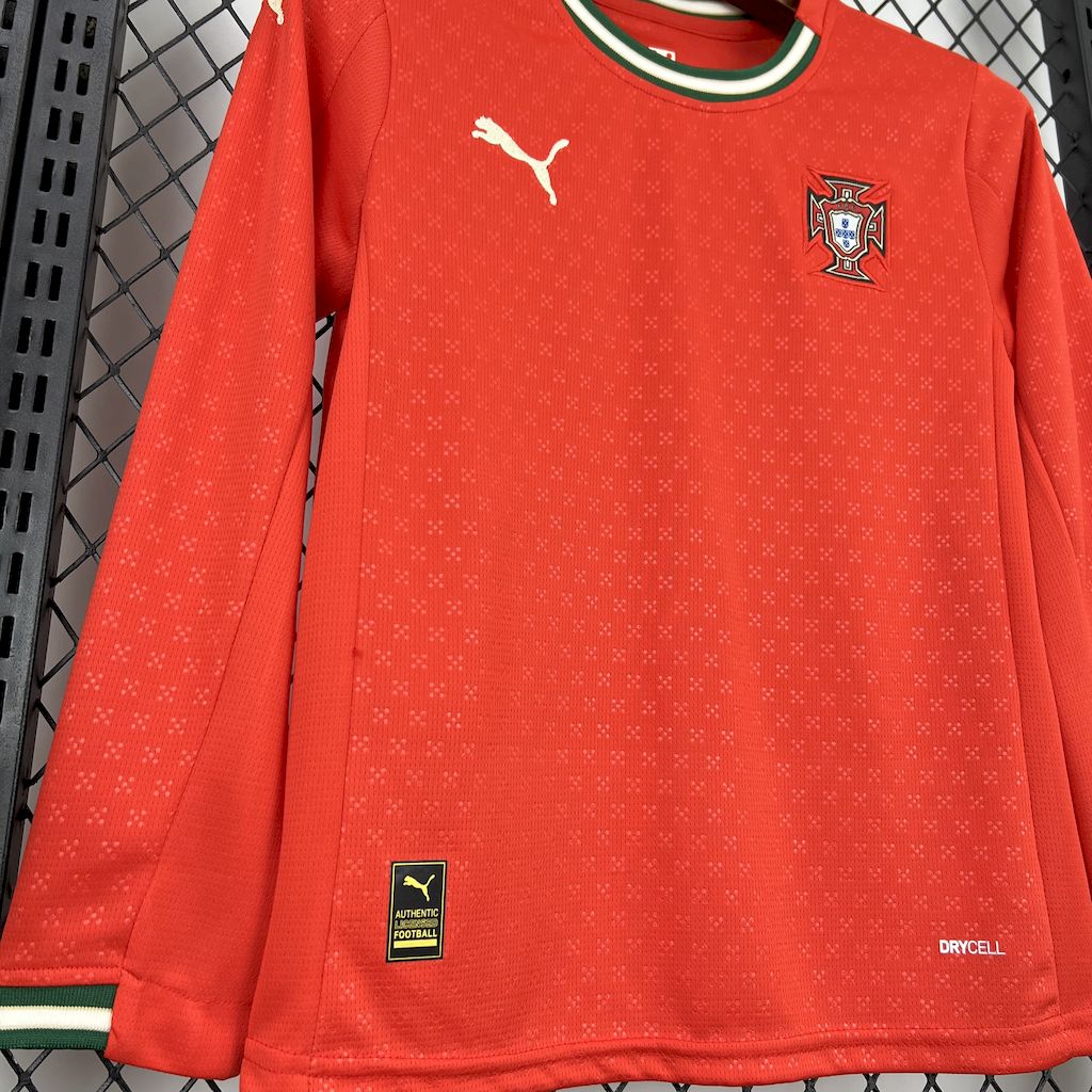 kids kit Portugal 25/26 Home Long Sleeves size16-28