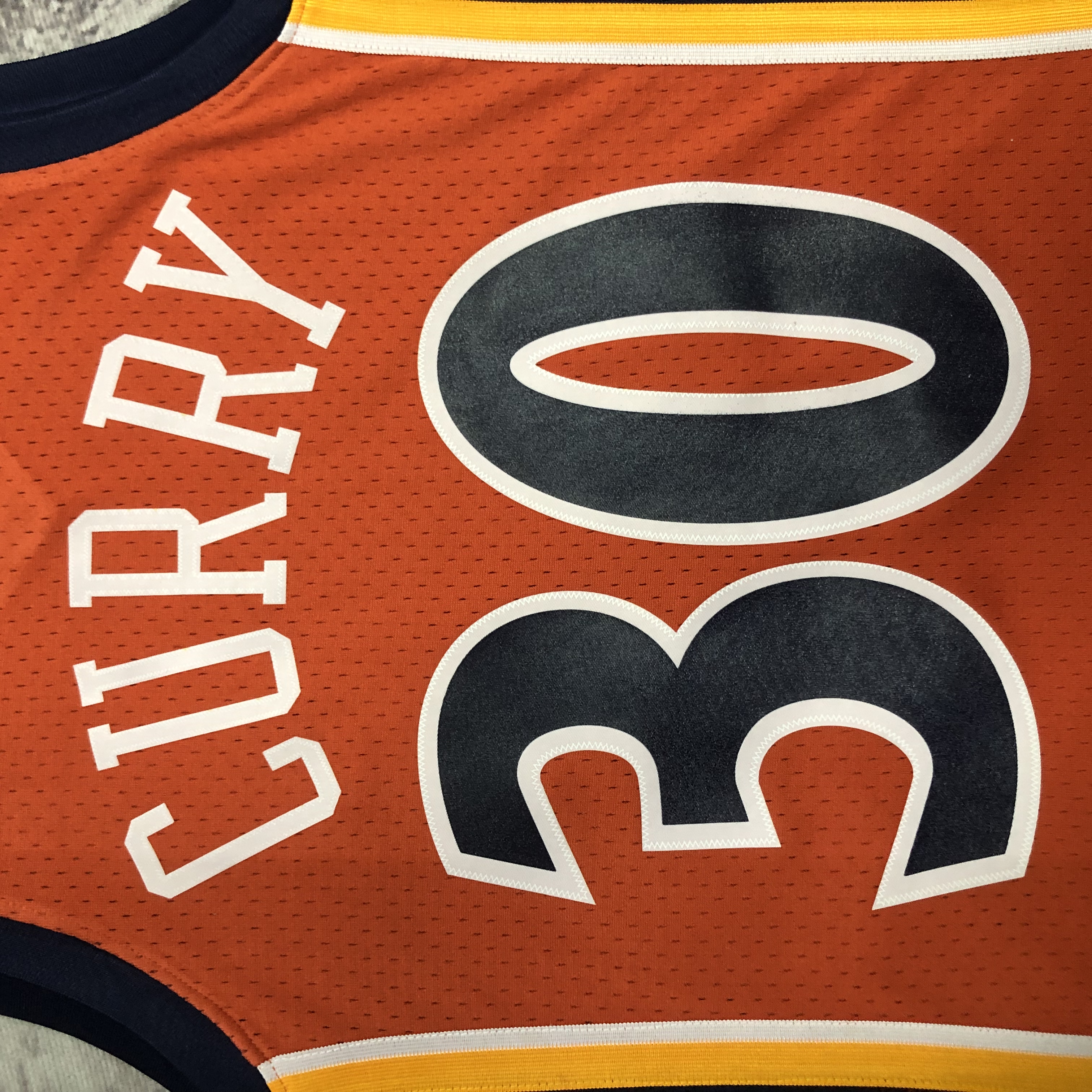 MN Heat Pressed Retro : SW Warriors 09/10 Orange No.30 Curry