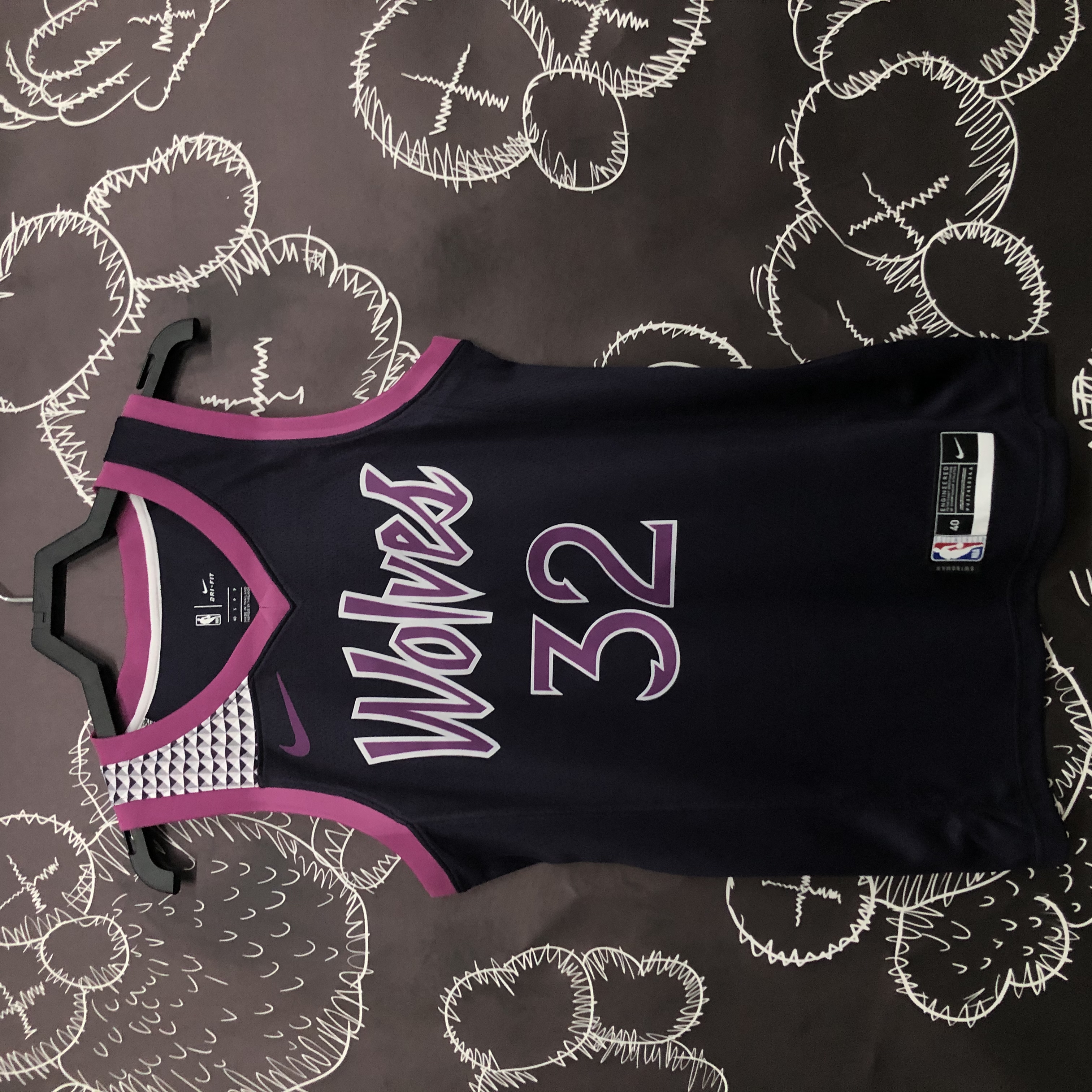 MINNESOTA TIMBERWOLVES PURPLE/ BLACK  NO.32 TOWNS