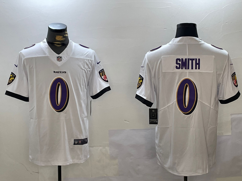 Baltimore Ravens #0 Smith White