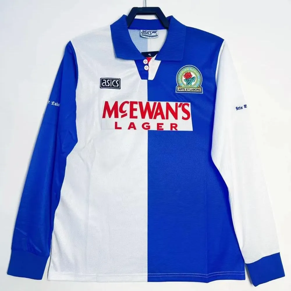 Retro Blackburn Rovers 94/95 Home  Long sleeves S-XXL
