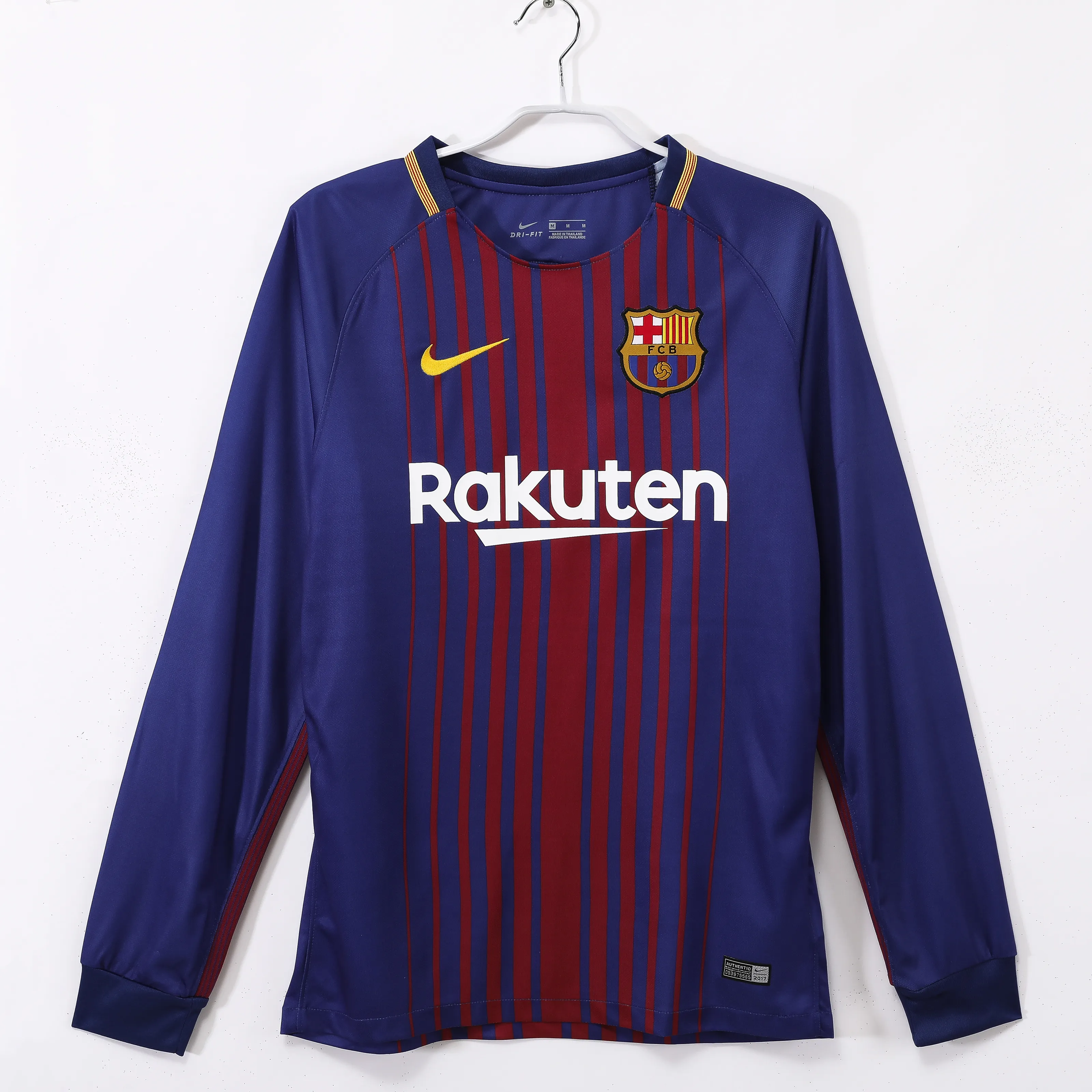Retro 17/18 Barcelona Home Long Sleeves S-XXL