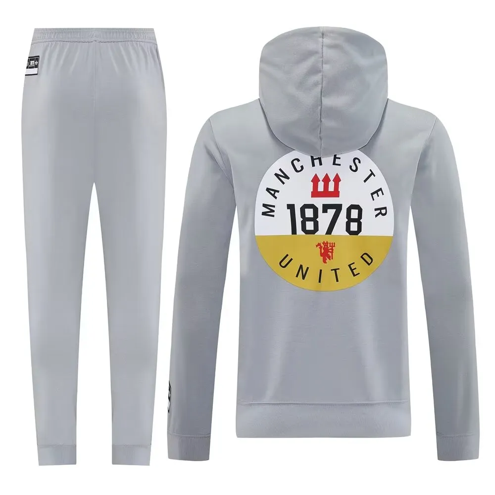 Manchester united Hoodie Gray Suit