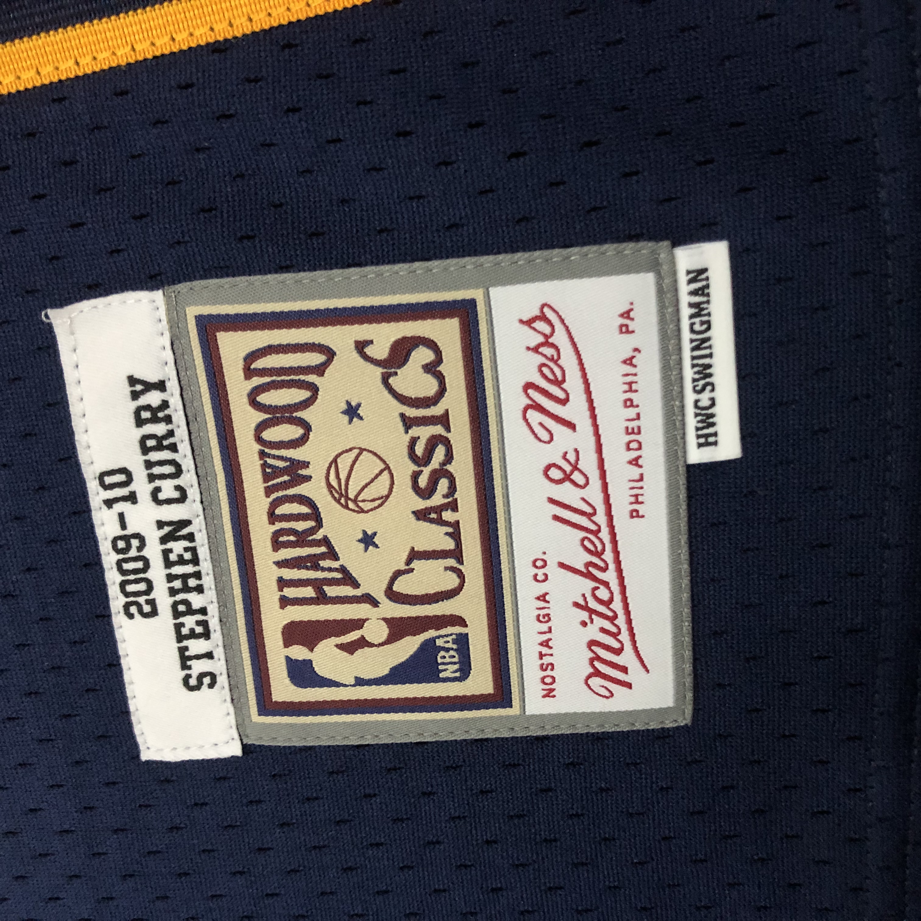 MN Heat Pressed Retro : SW Warriors 09/10 Dark Blue No.30 Curry