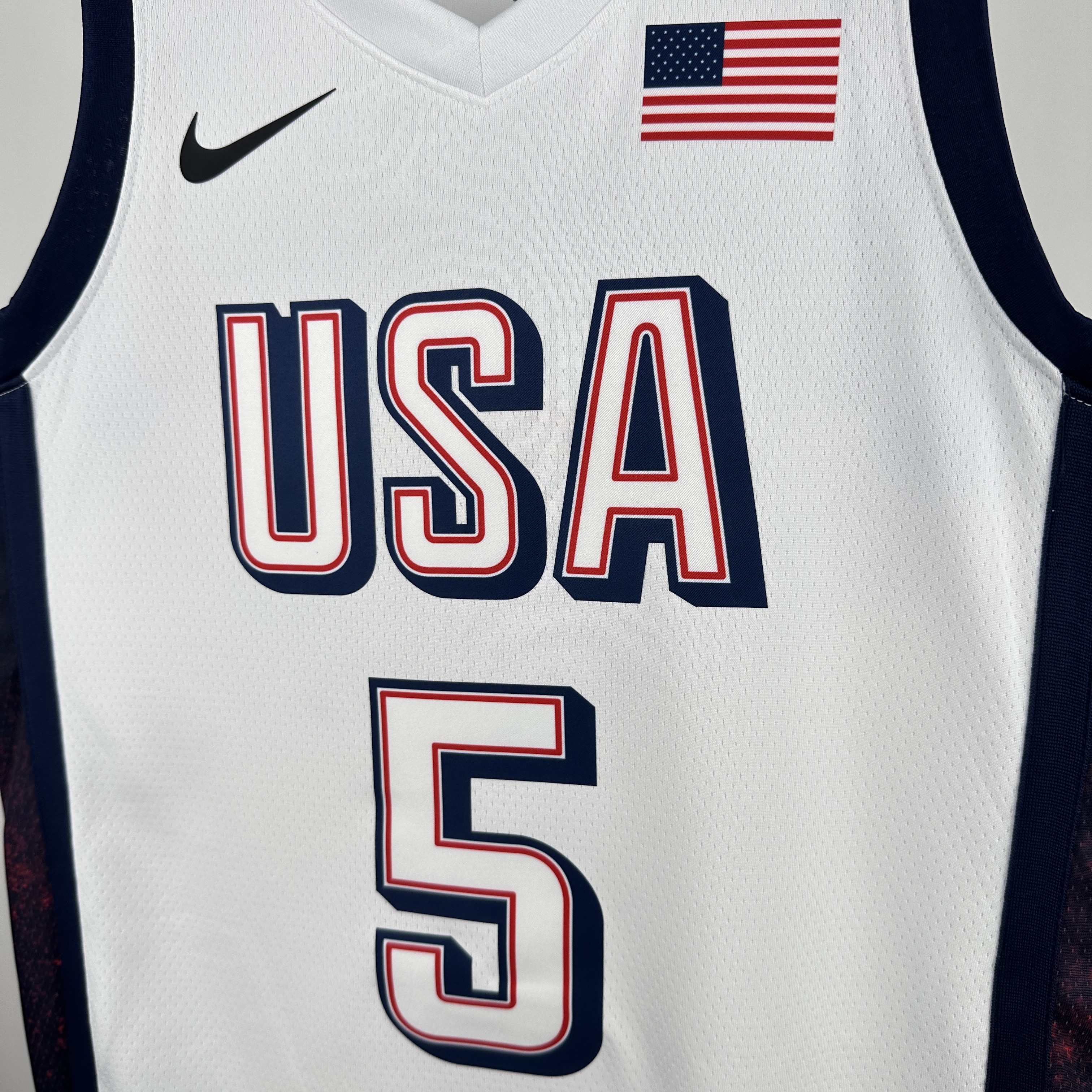 2024 Olympic Basketball USA White No.5 EDWARDS