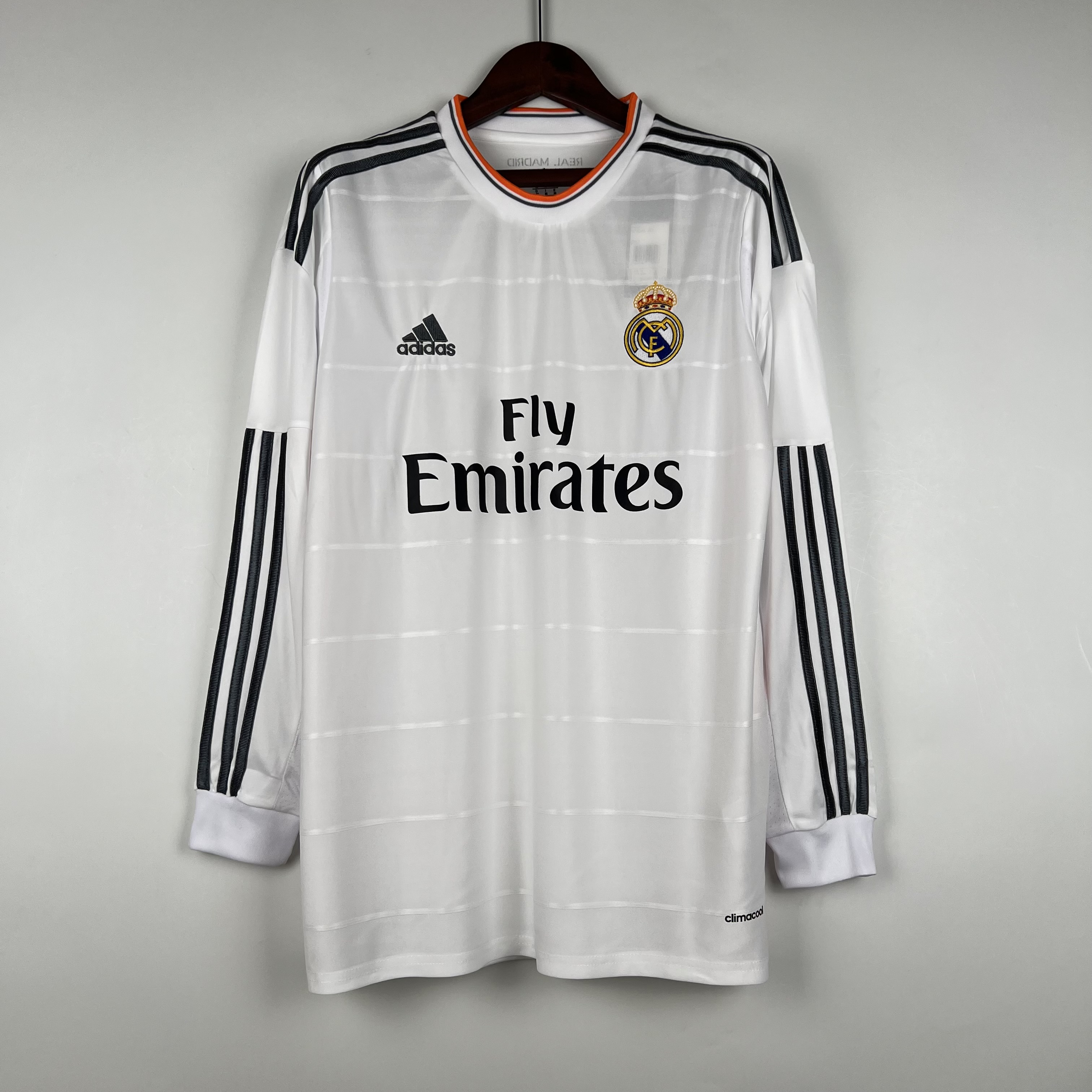Retro  Real Mαdrid 13/14 Home White Long Sleeves