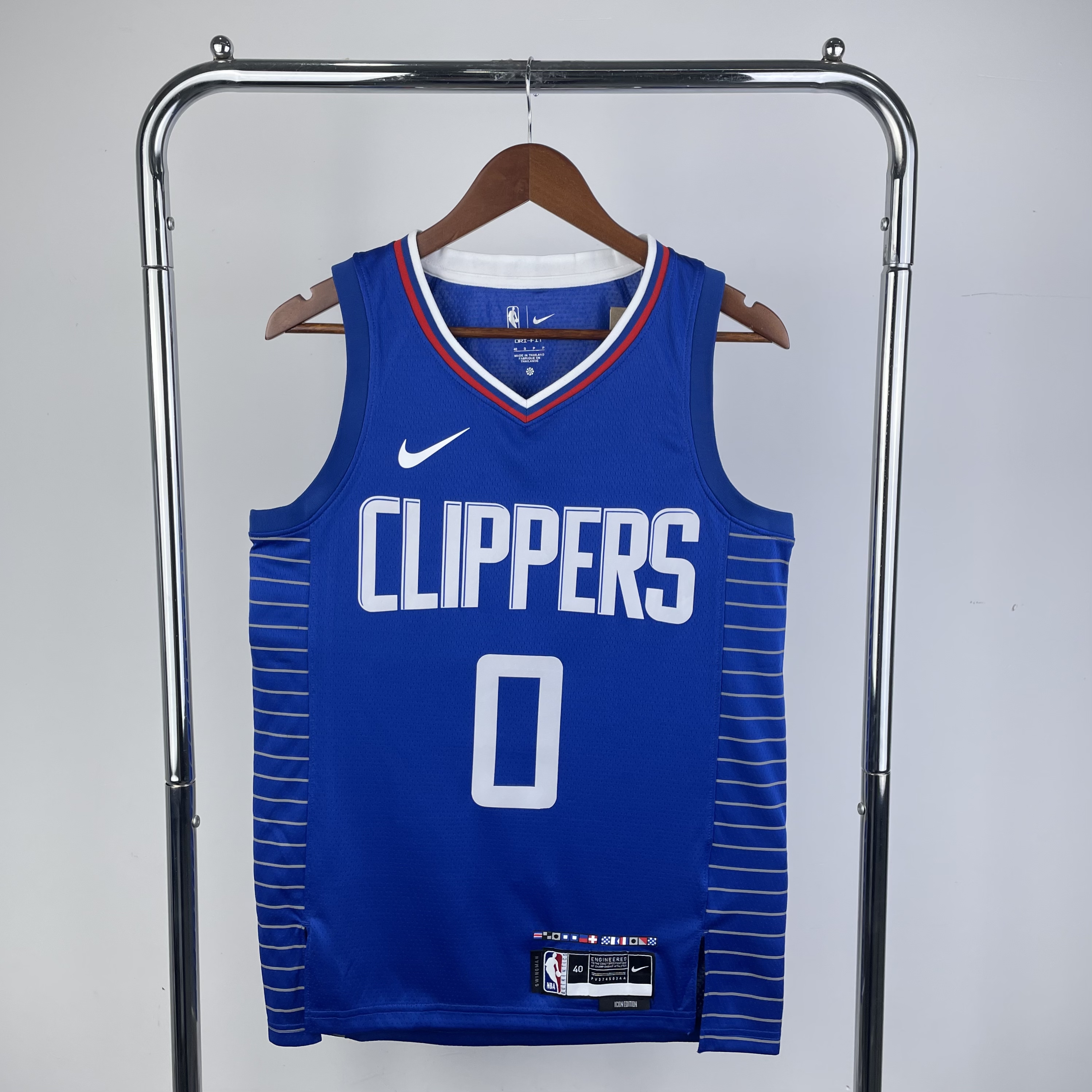 23 Season Los Angeles Clippers Away Blue  No.0 Westbrook