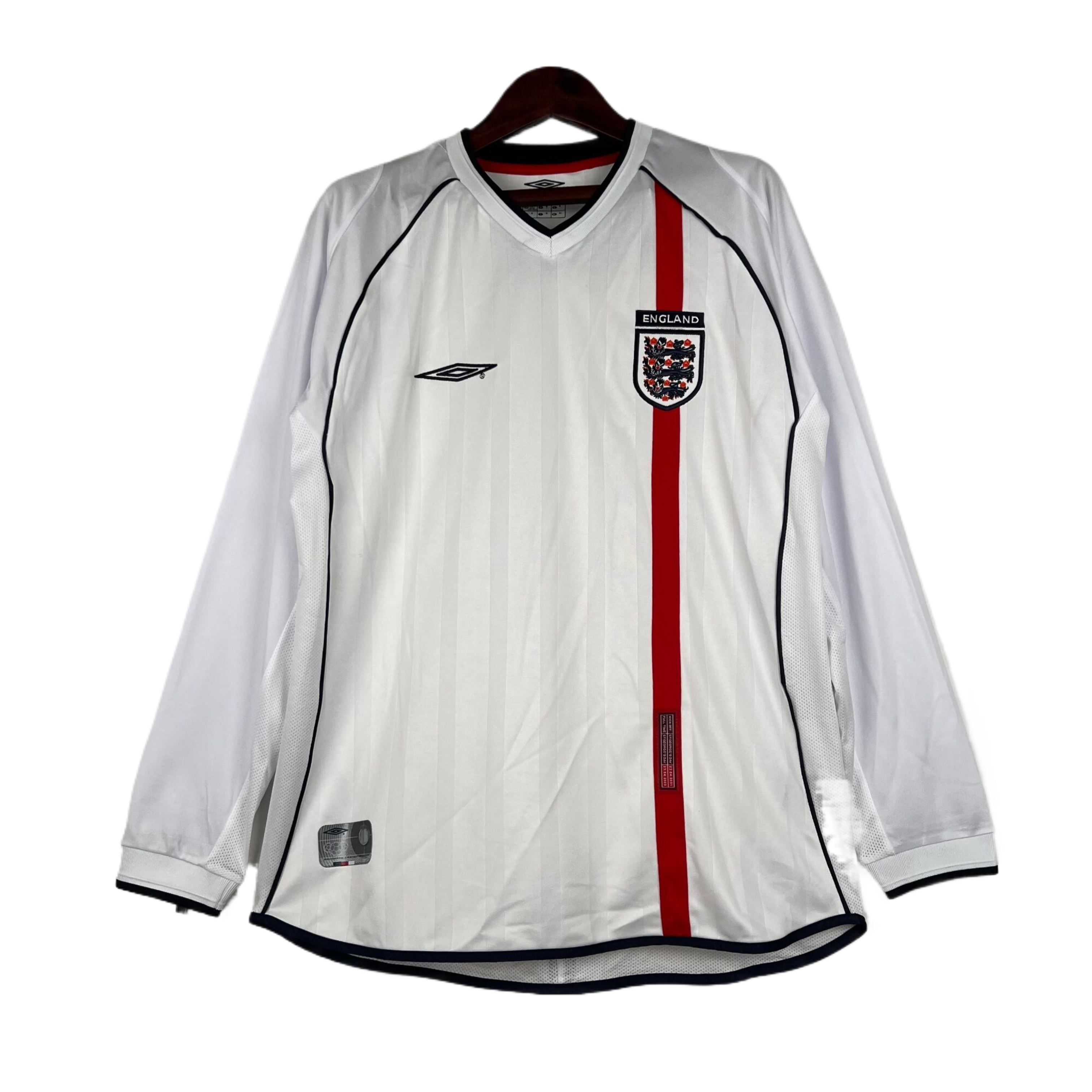Retro  England 2002 Home Long Sleeves White