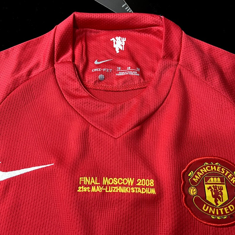 Kids Retro Manchester United 2007/08 Home Red