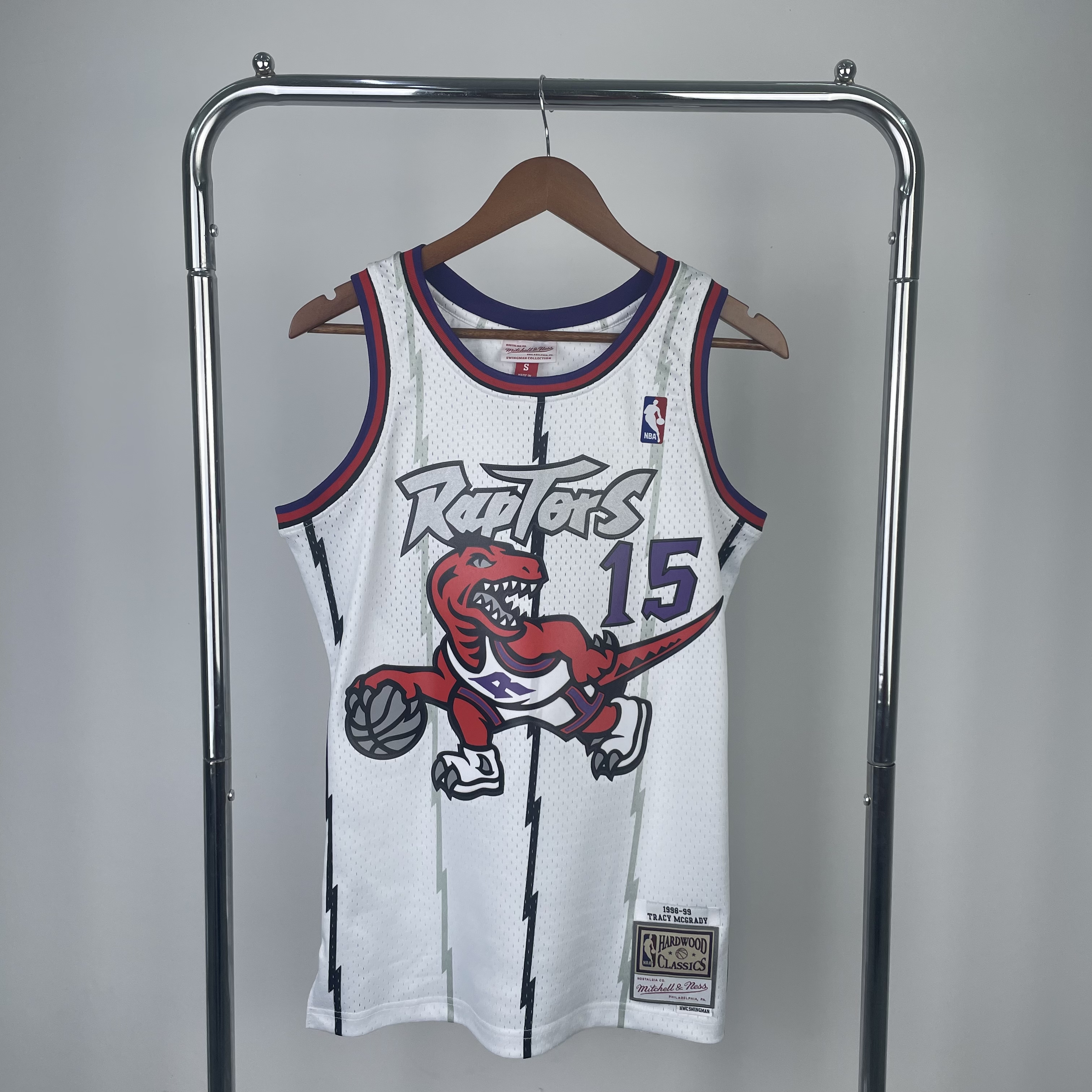 MN Heat Pressed Vintage : SW Toronto Raptors 99 Season White No.15 Carter