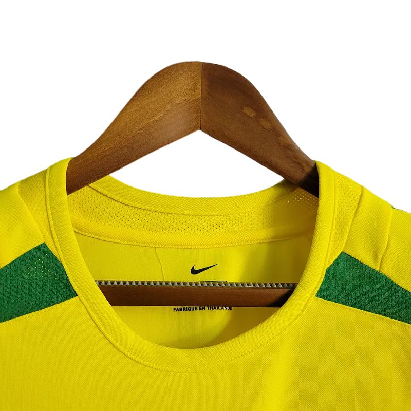Retro  Brazil 2002 World Cup Home Masculina Yellow