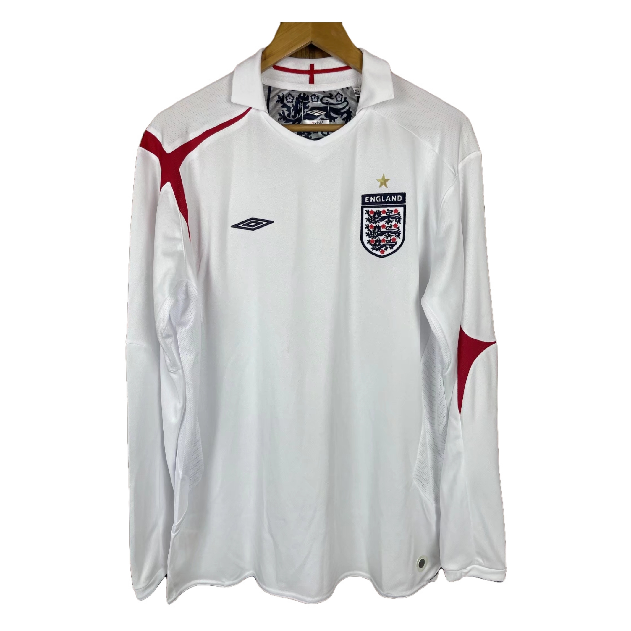 Retro  England 2006  Home White Long Sleeves