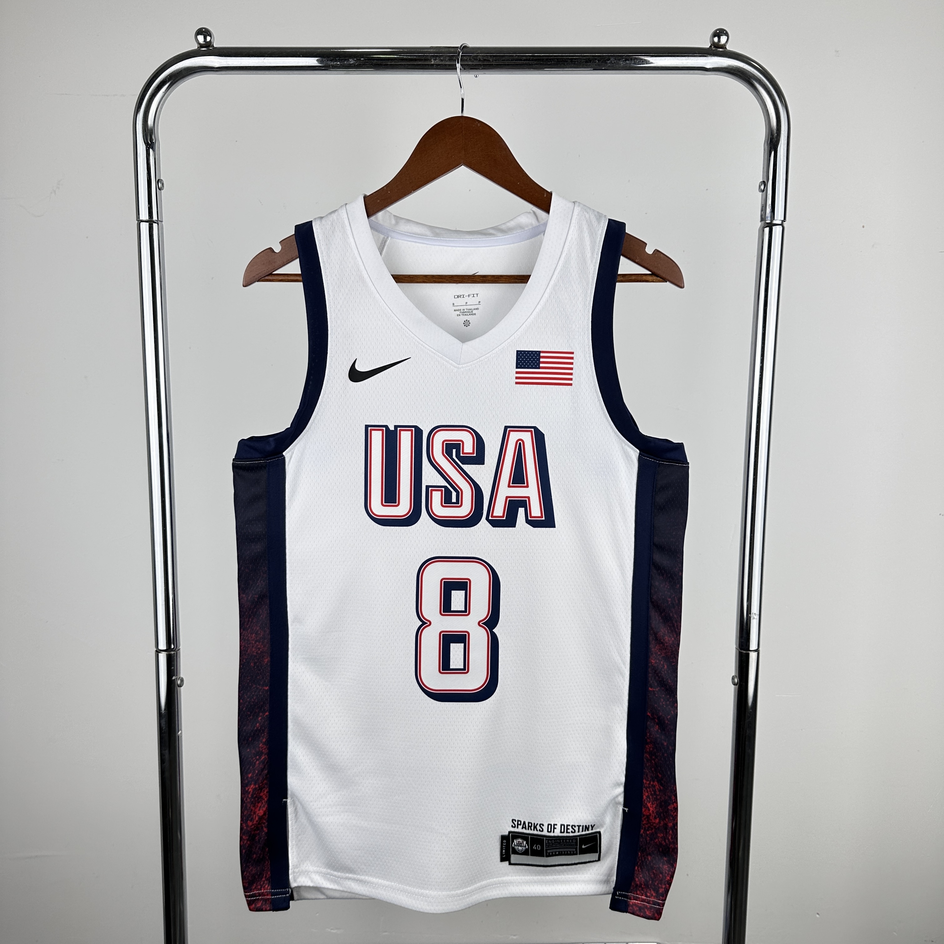 2024 Olympic Basketball USA White No.8 Leonard