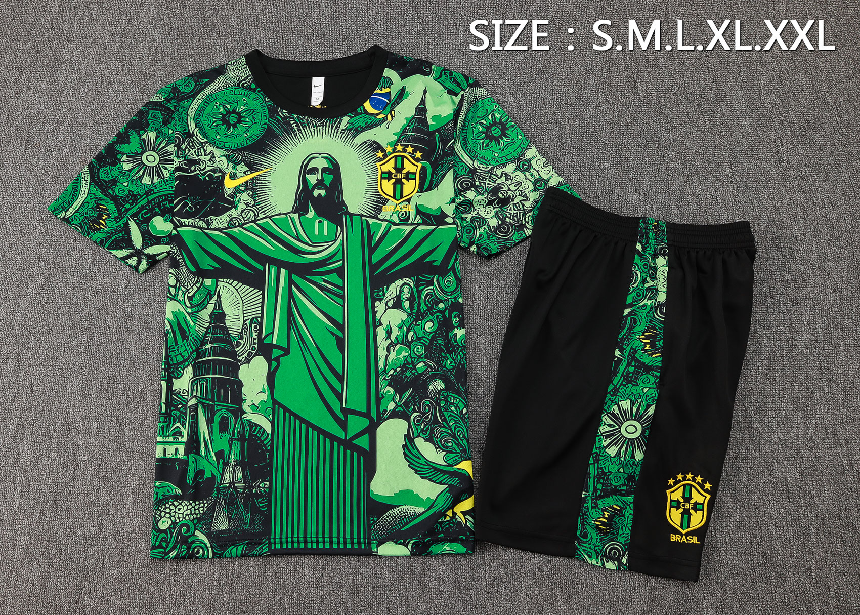 Brasil 2425 Short Sleeves Training Suit Green S-XXL