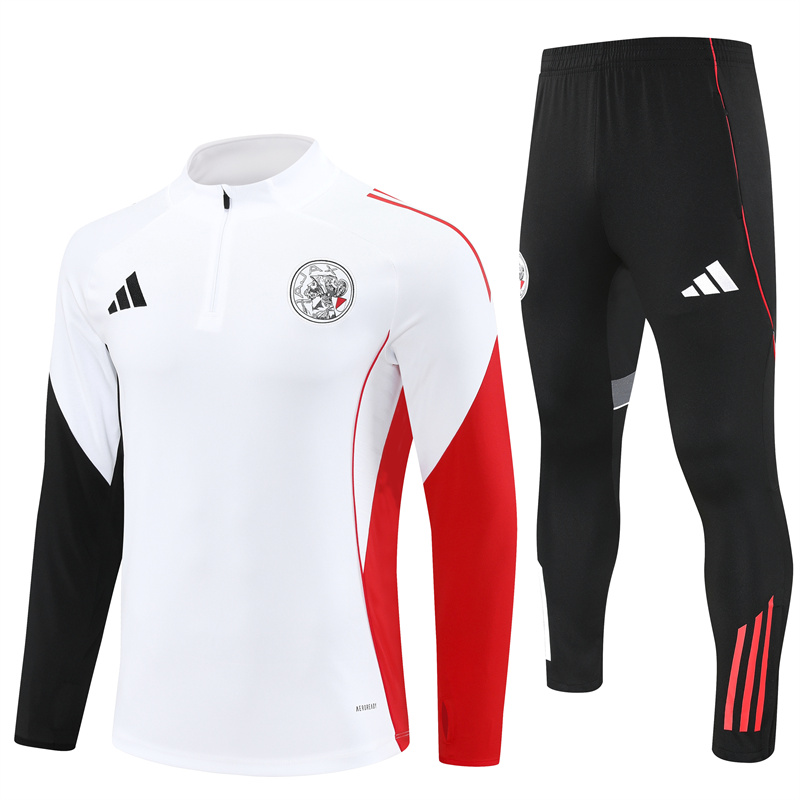 Adult/ Kids Ajax White Half Zipper Training Suit 801