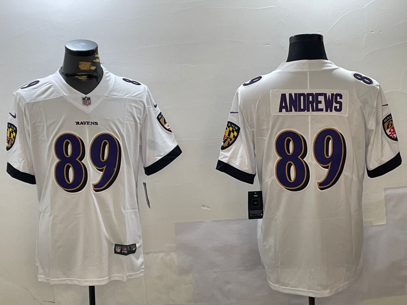 Baltimore Ravens #89 White