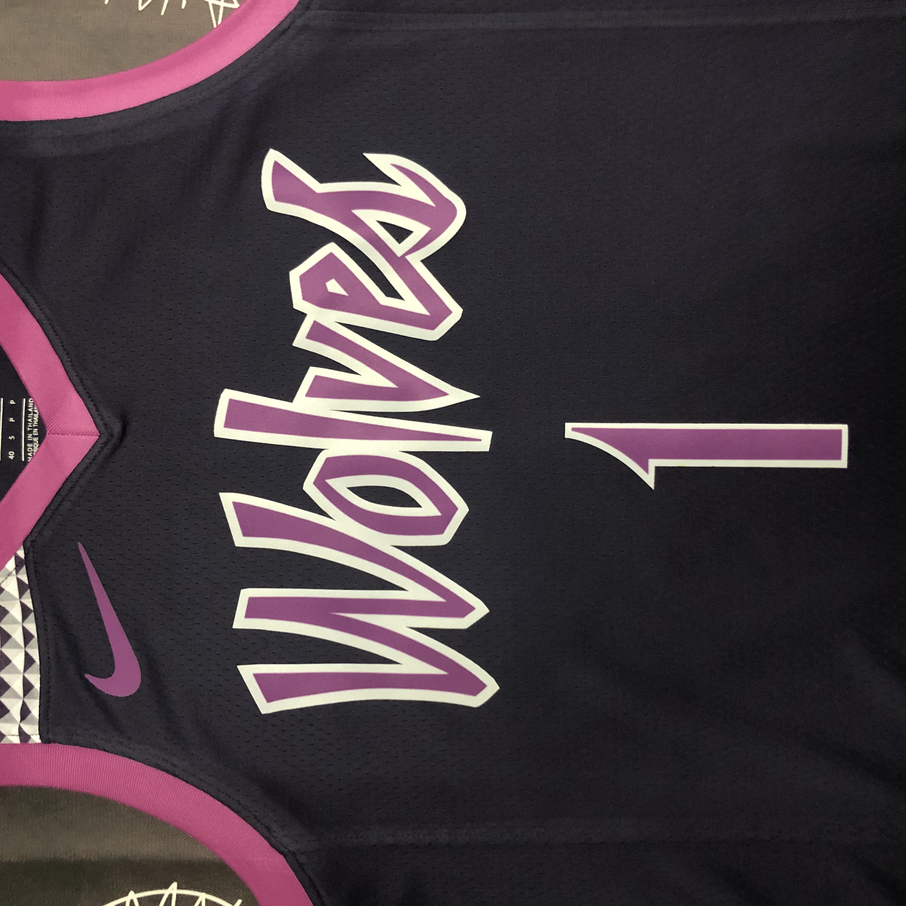 MINNESOTA TIMBERWOLVES PURPLE/ BLACK  NO.1 EDWARDS