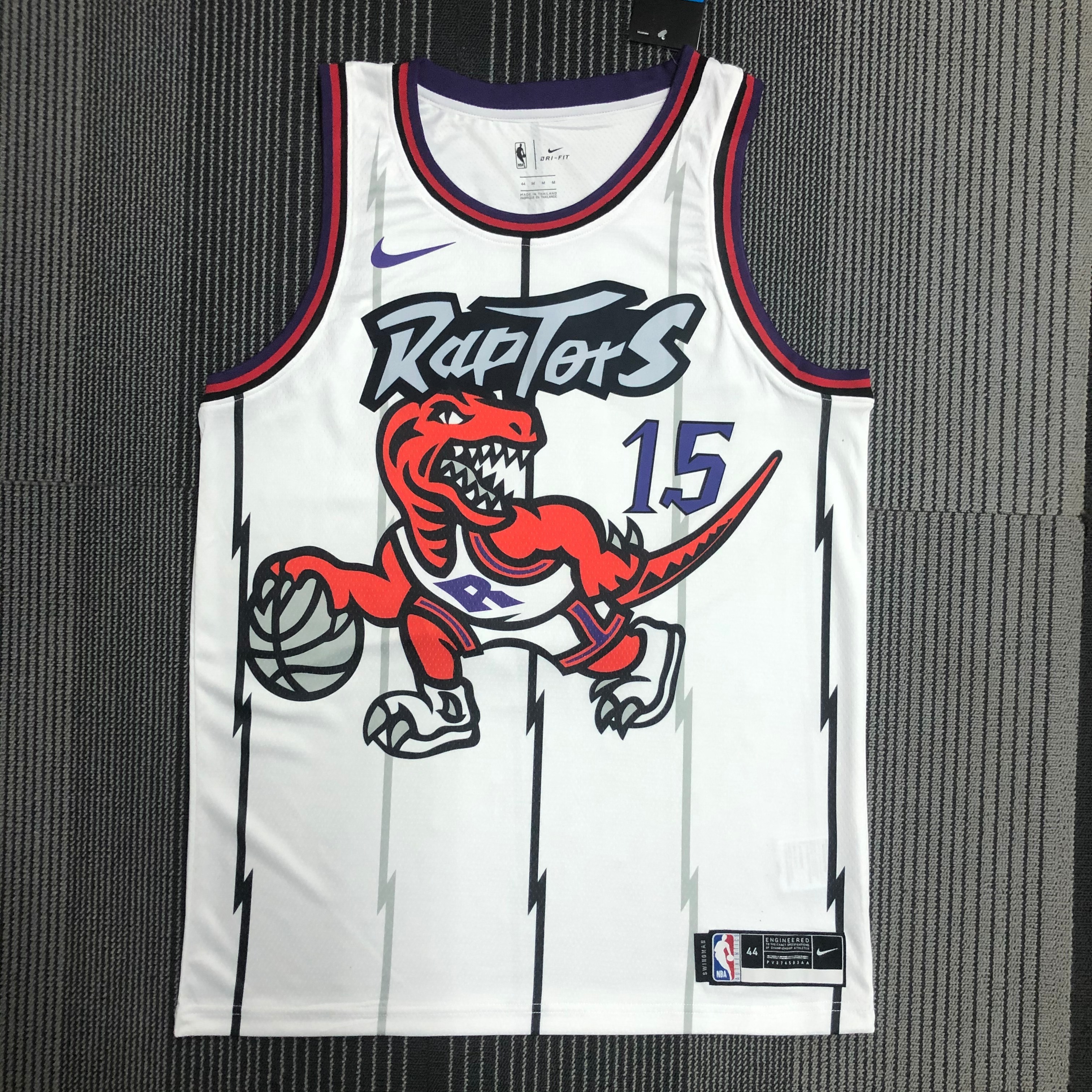 Toronto Raptors White  No.15 Carter