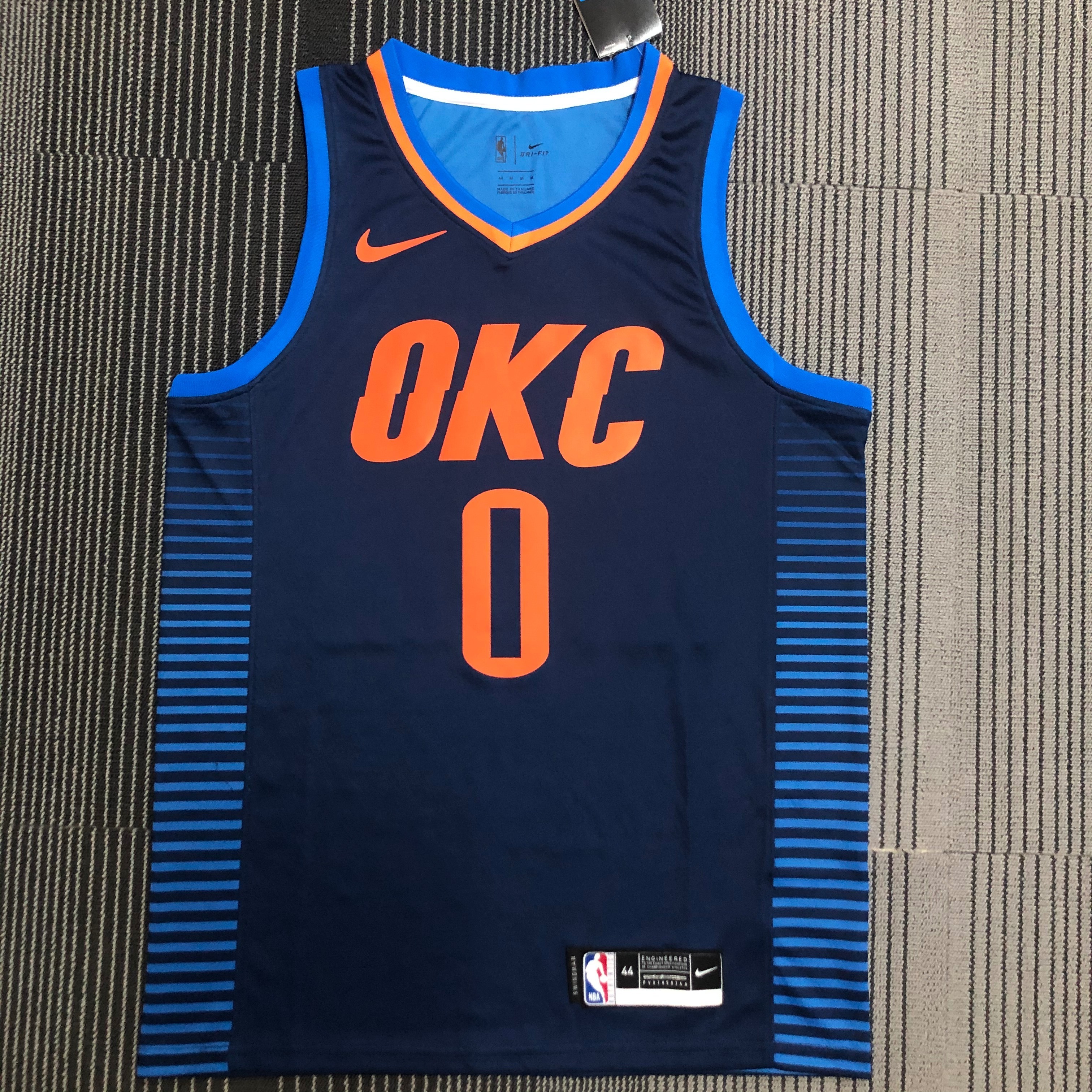 Oklahoma City Thunder Blue STRIPE  No.0 Westbrook