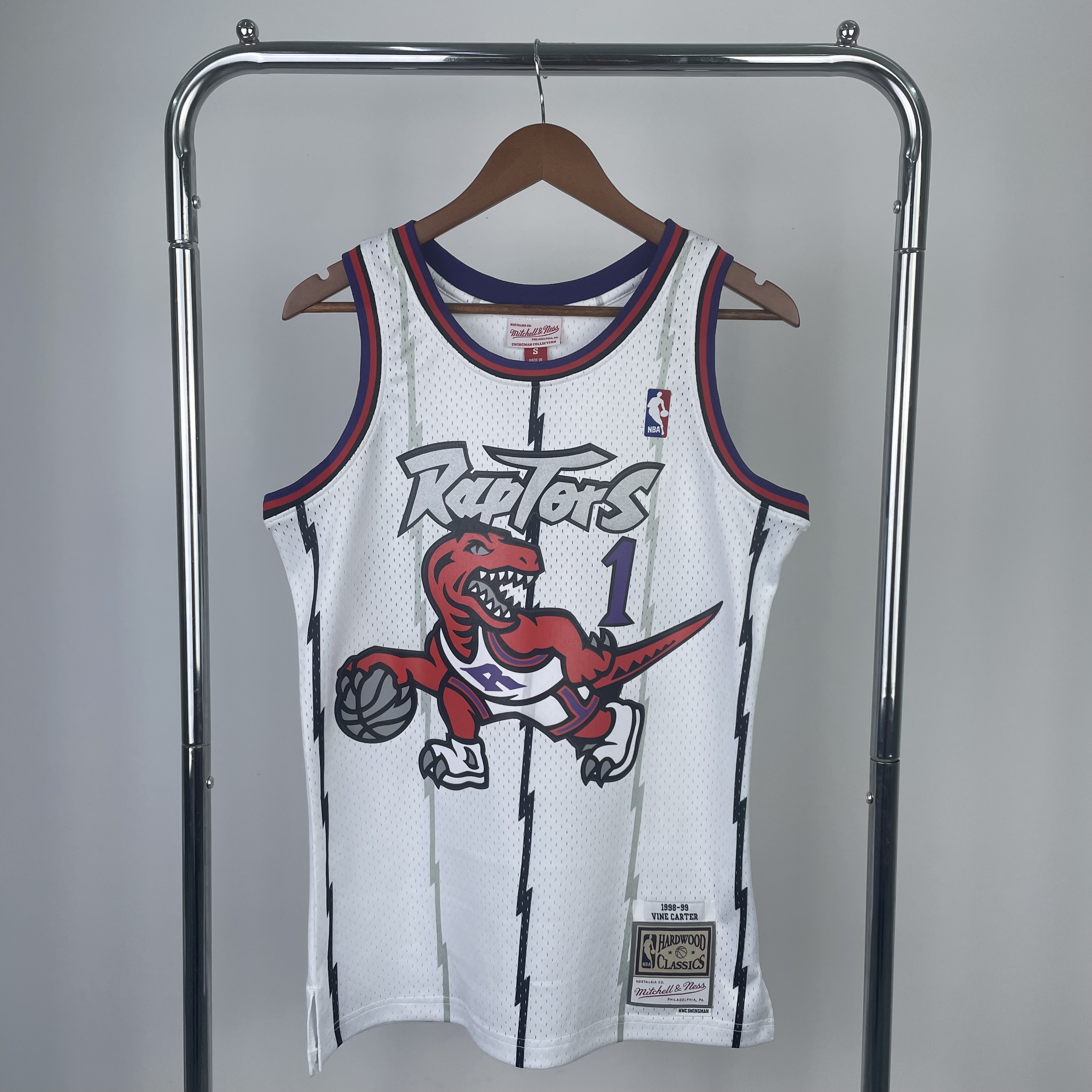 MN Heat Pressed Vintage : SW Toronto Raptors 99 Season White No.1 McGrady