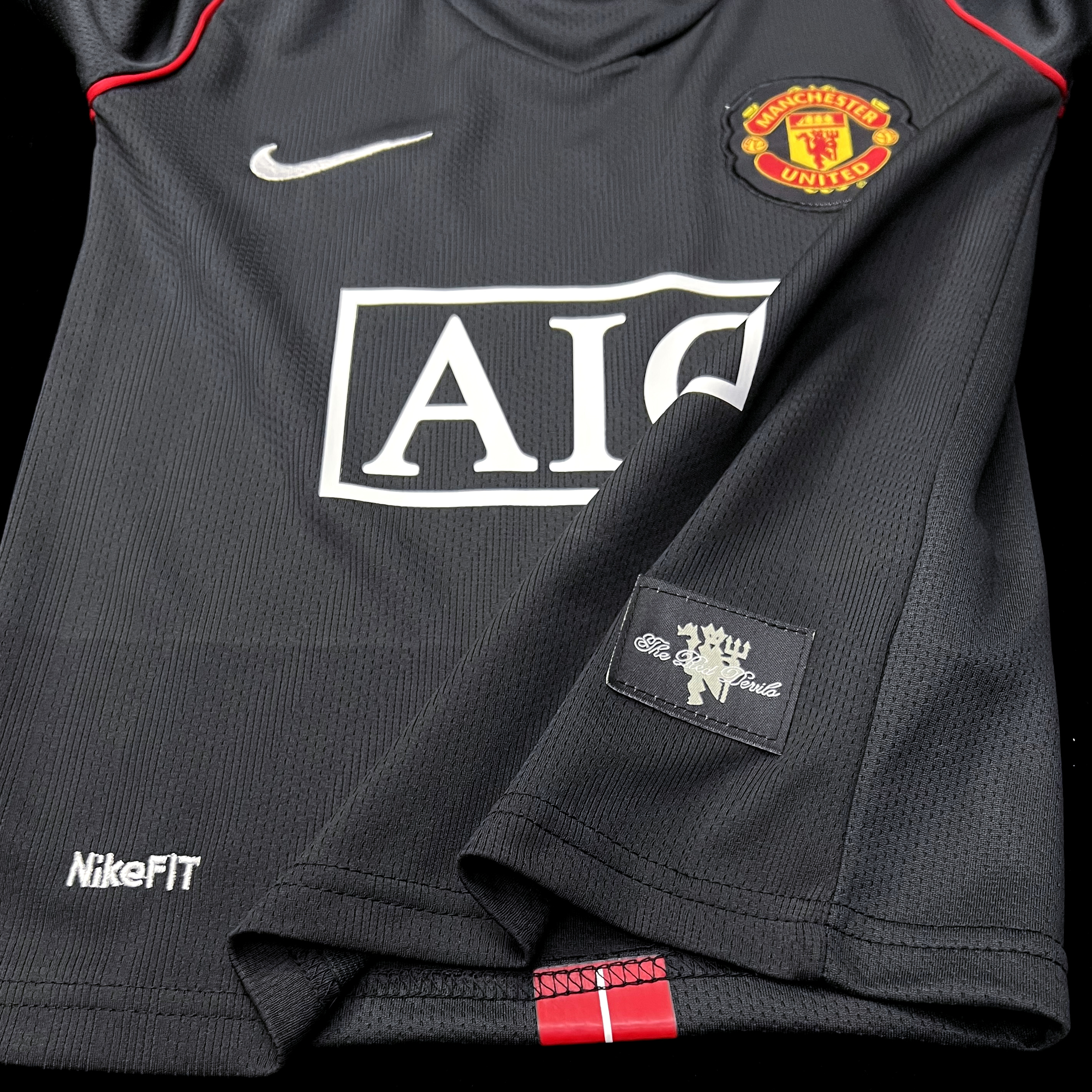 Kids Retro Manchester United 2007/08 Away Black