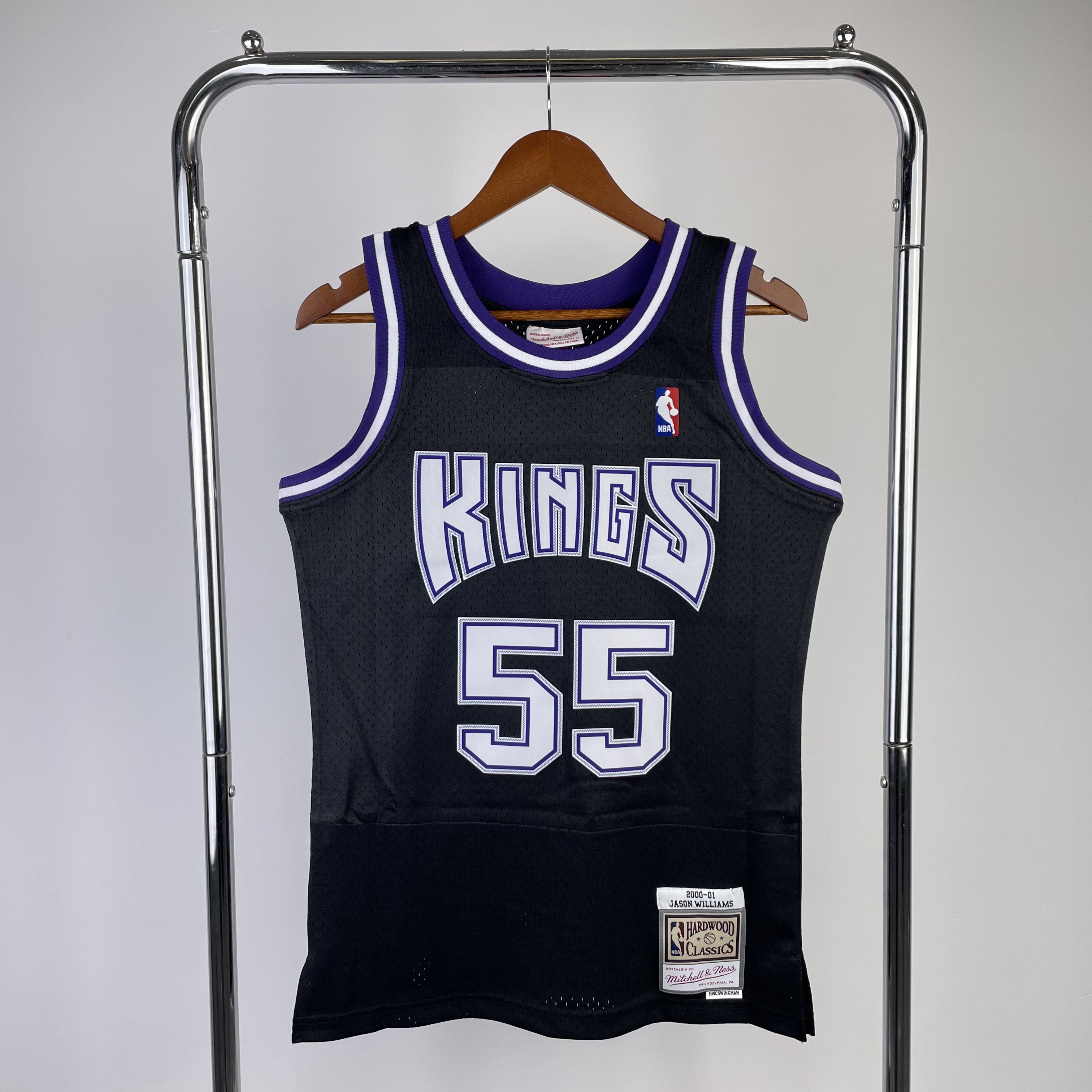 MN Heat Press Retro: Sacramento Kings 01 Season Blue No.55 WILLIAMS