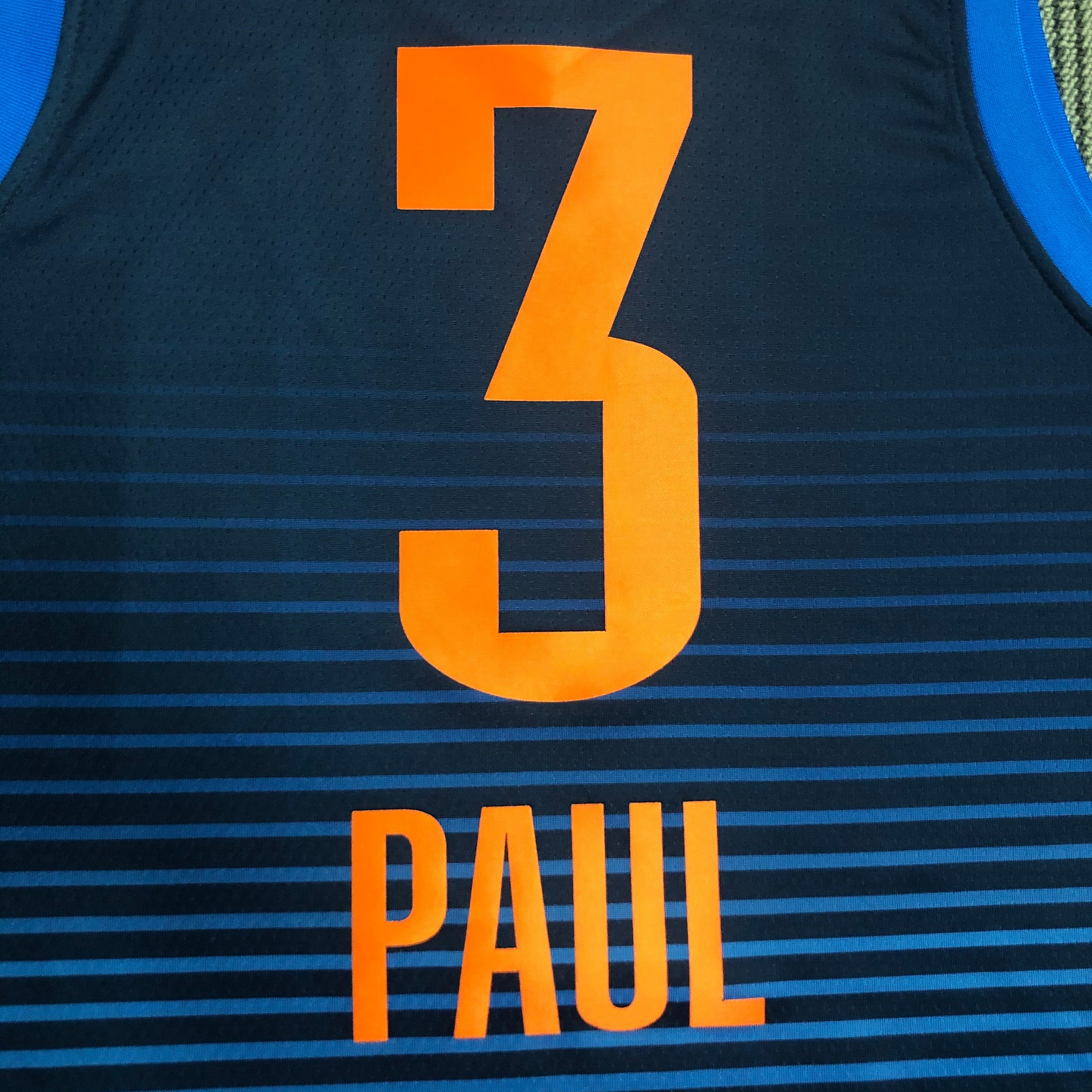 Oklahoma City Thunder Blue STRIPE  No.3 Paul