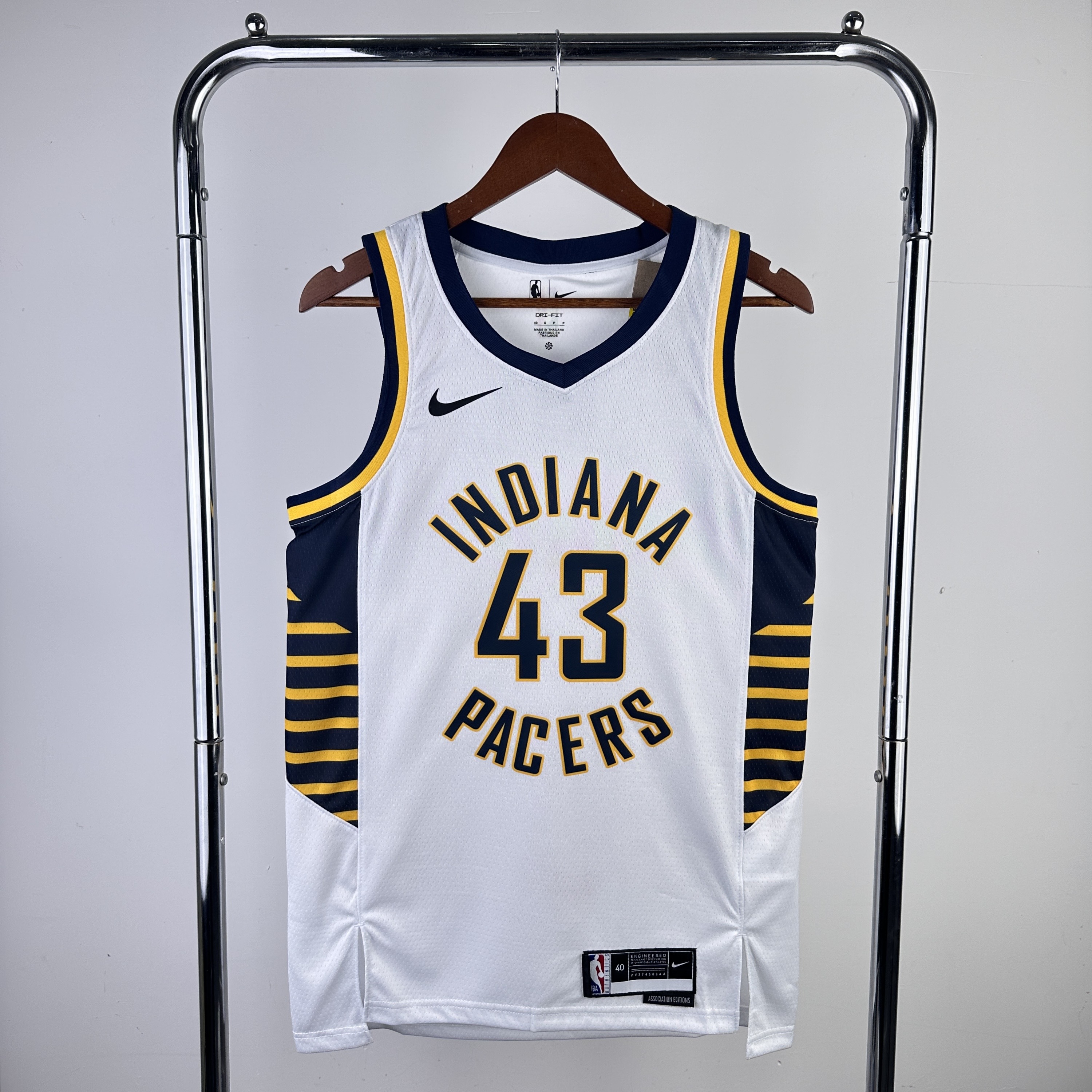 23 Season Indiana Pacers Home  White No.43 Siakam